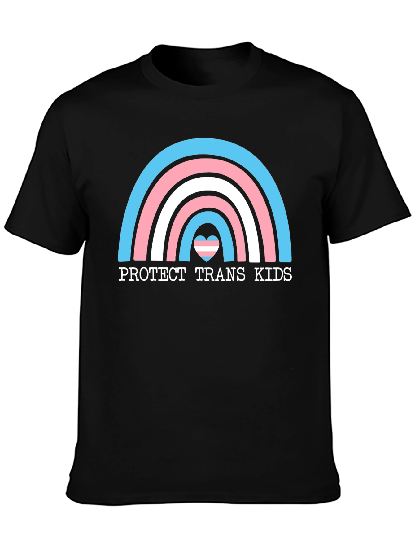 Protect Trans Kids T-Shirt - Rainbow Heart Design