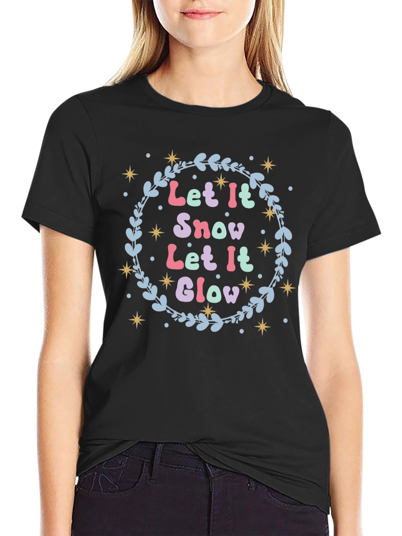 Let it Snow Glow Festive Holiday T-Shirt