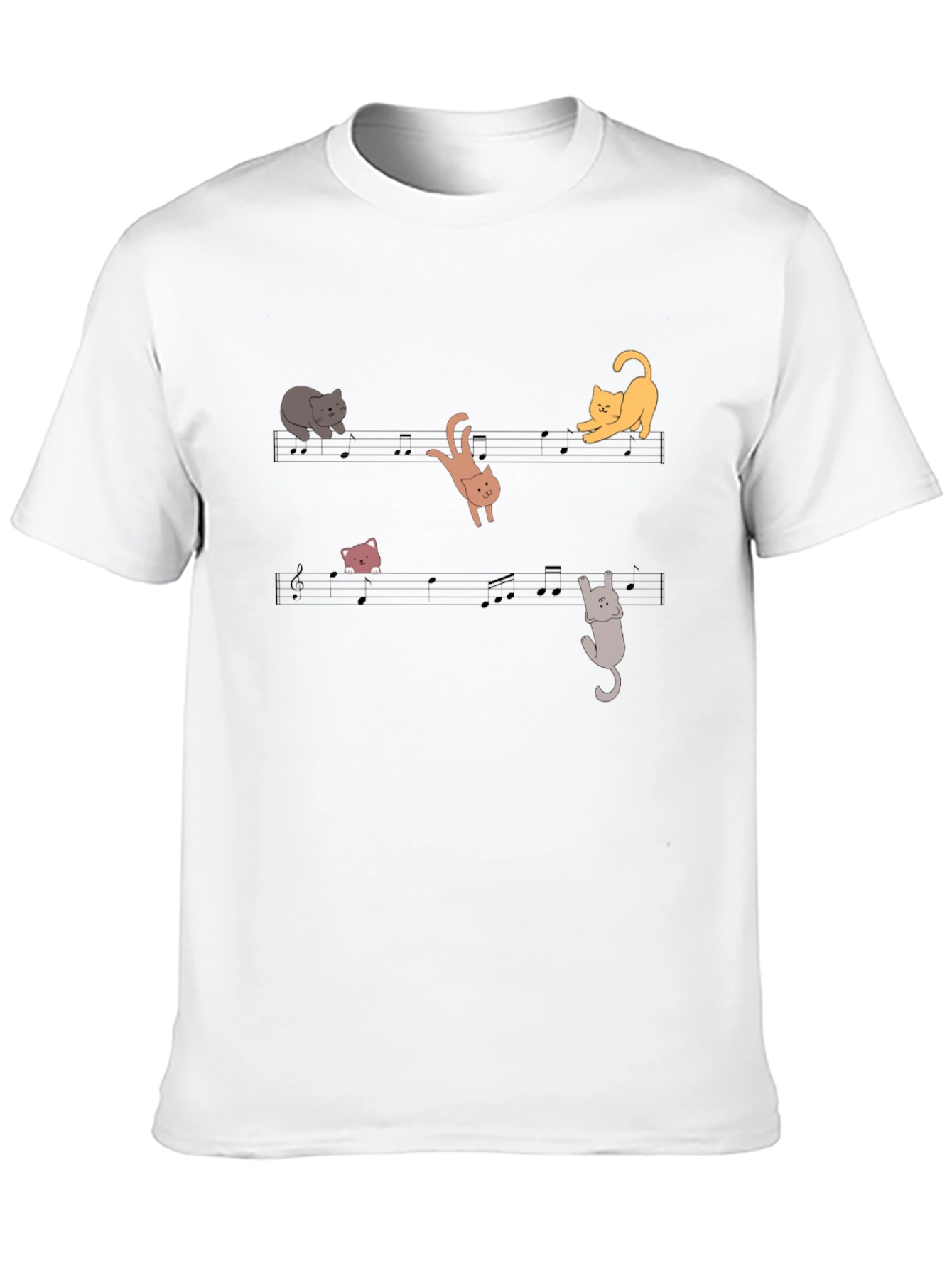 Musical Cats T-Shirt - Black Cotton Tee