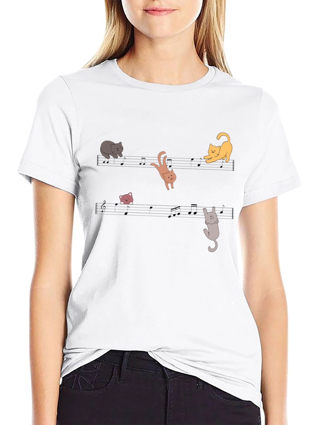 Musical Cats T-Shirt - Black Cotton Tee
