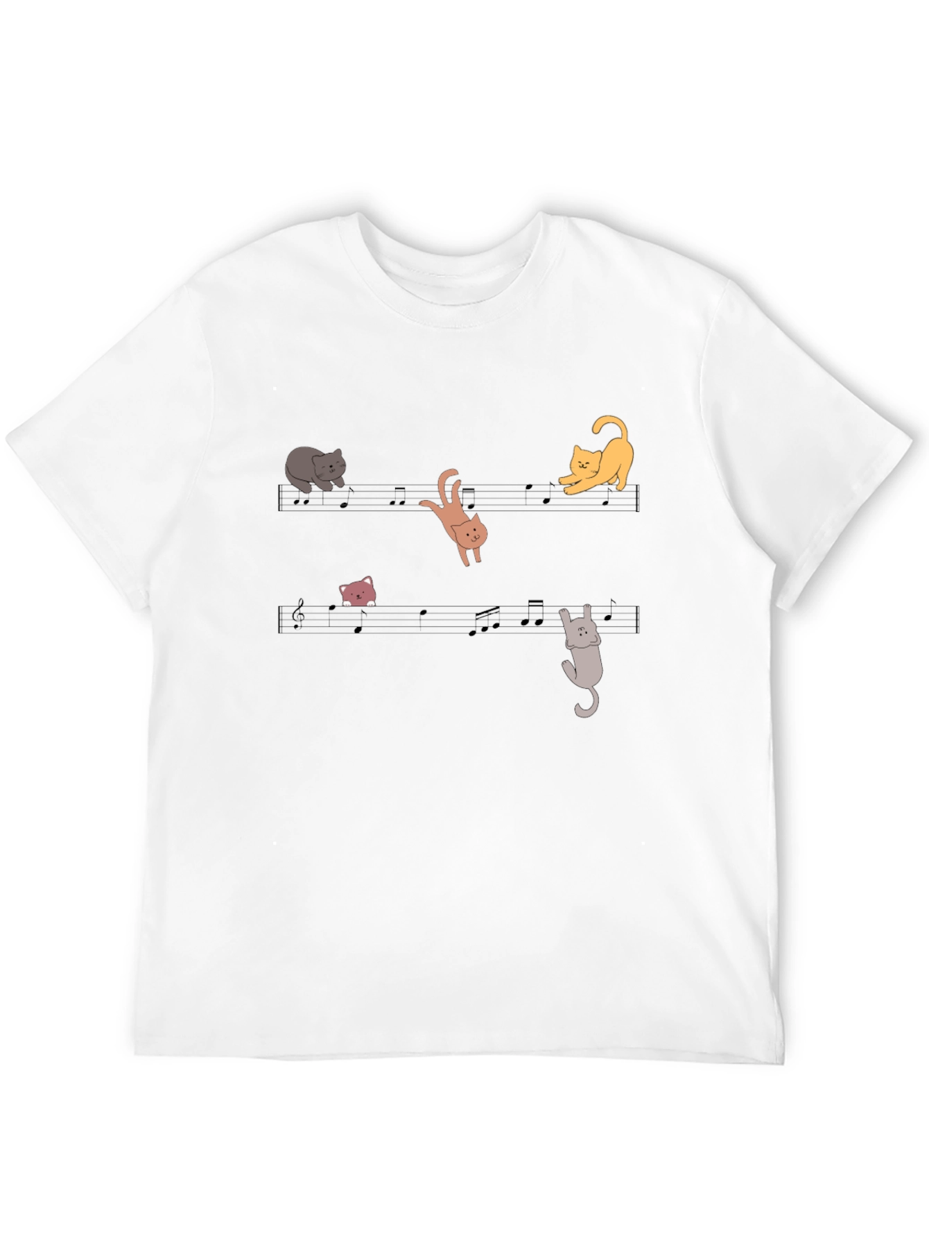 Musical Cats T-Shirt - Black Cotton Tee