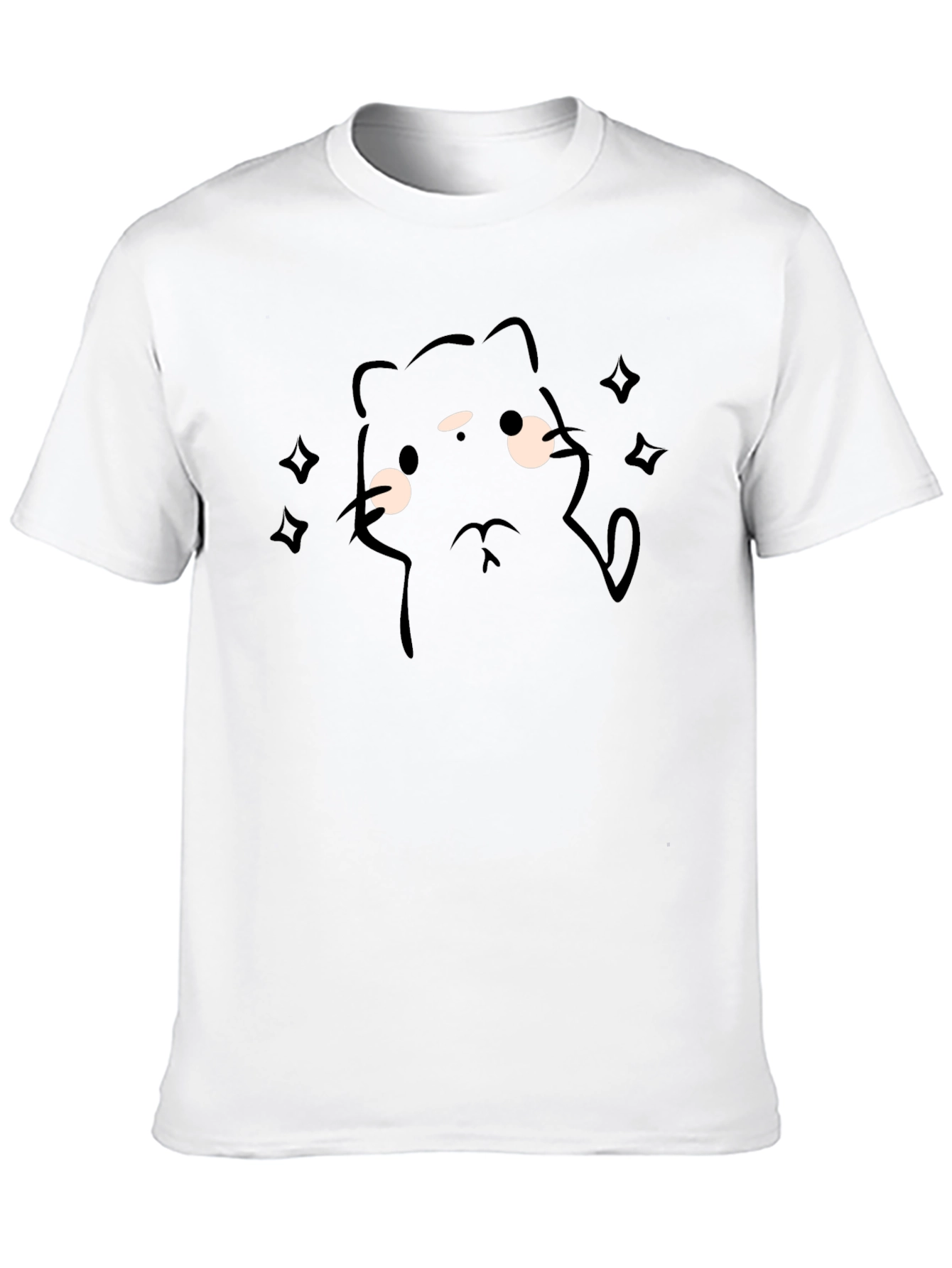 Black Funny Cat T-Shirt for Men