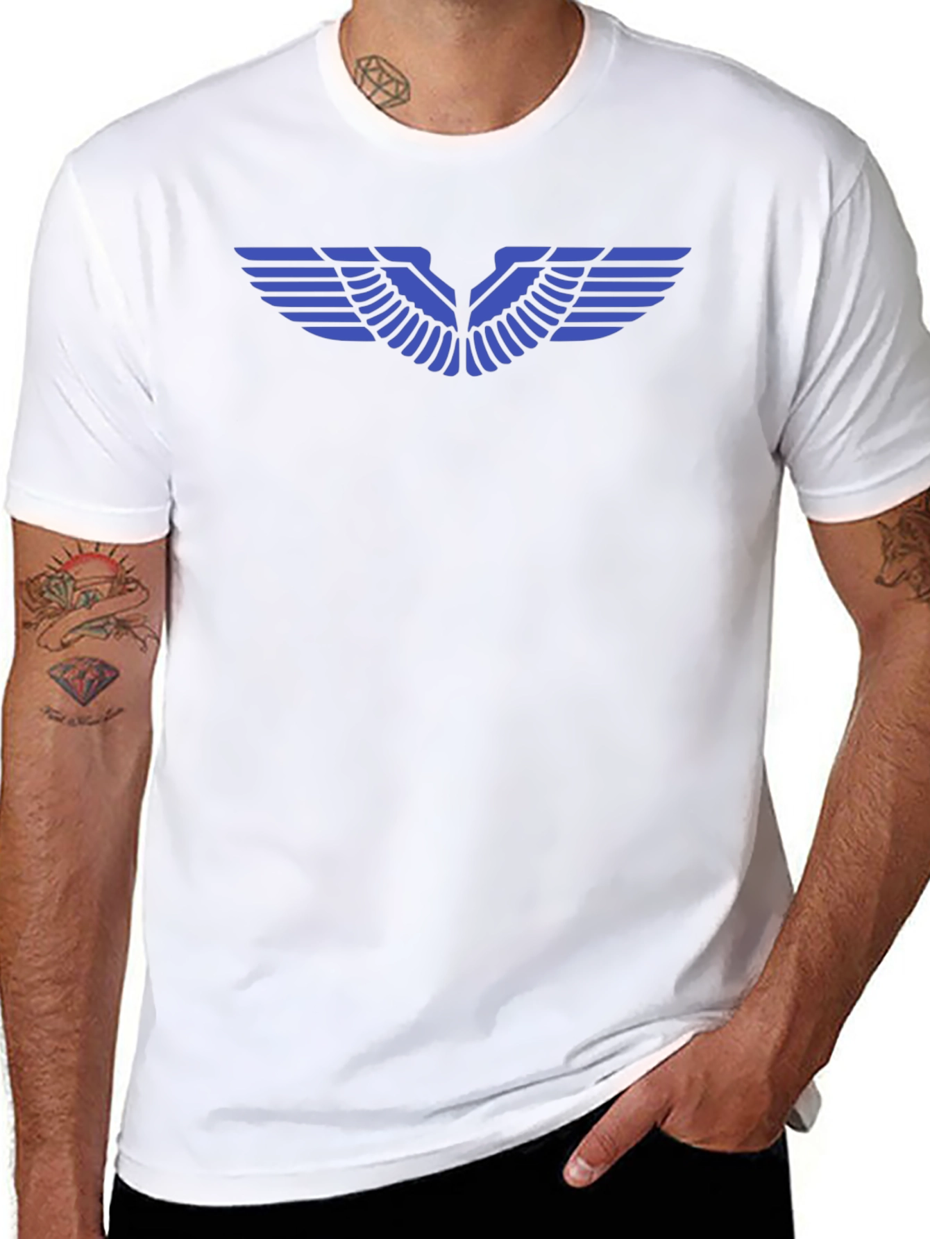 Winged Design Black T-Shirt