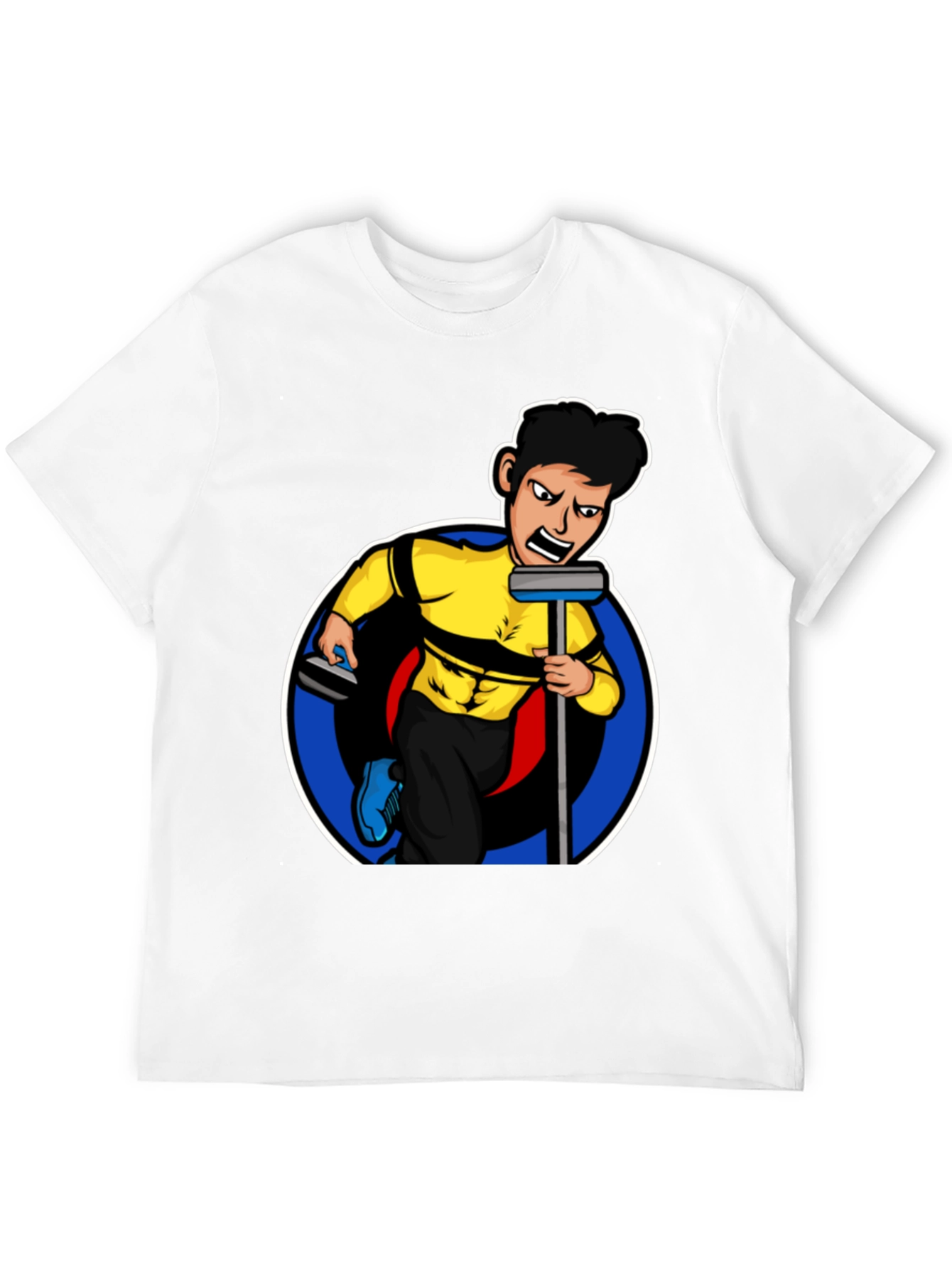 Curling Cartoon Graphic Tee - Black