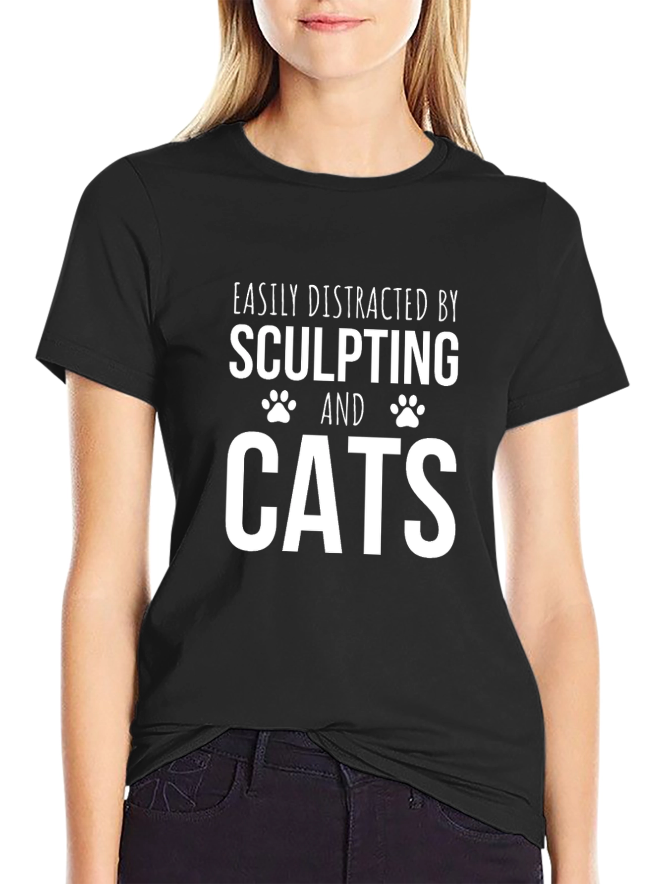 Sculpting and Cats T-Shirt - Funny Distraction Tee