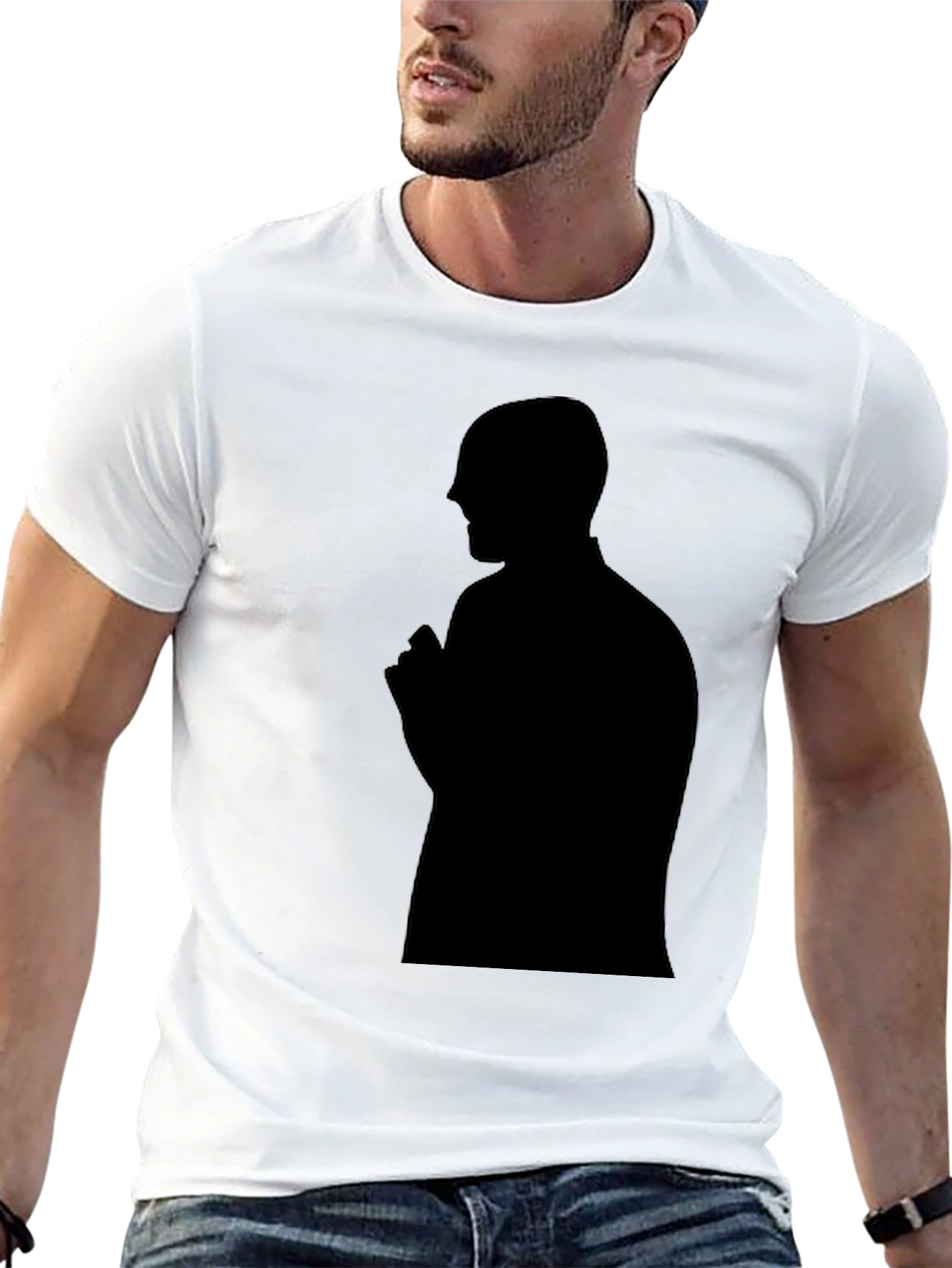 Mens Black T-Shirt - Silhouette Graphic Tee