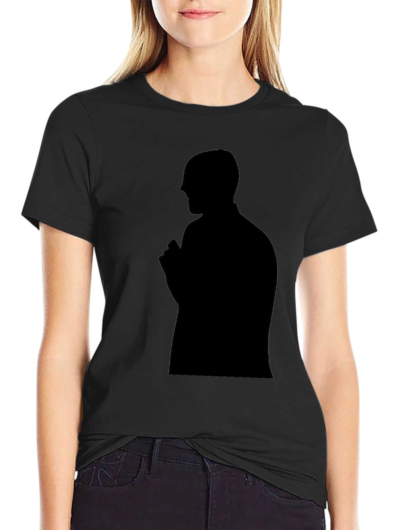 Mens Black T-Shirt - Silhouette Graphic Tee