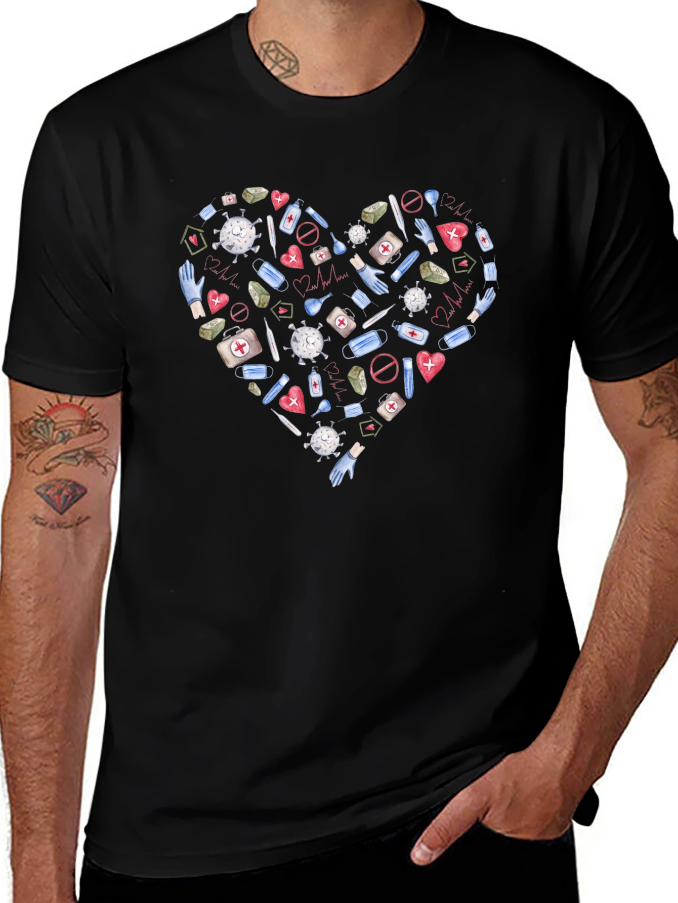 Healthcare Hero Heart T-Shirt - Support Medical Staff