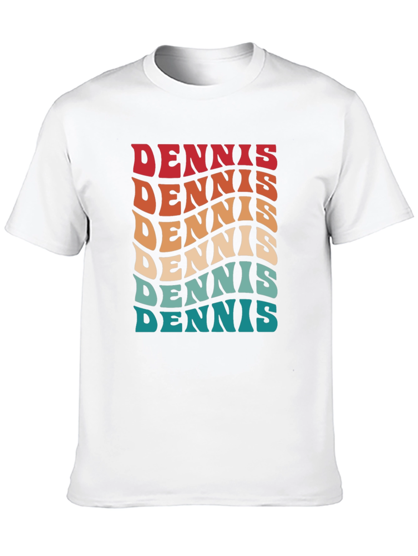 Retro Dennis Name Wave Black T-Shirt