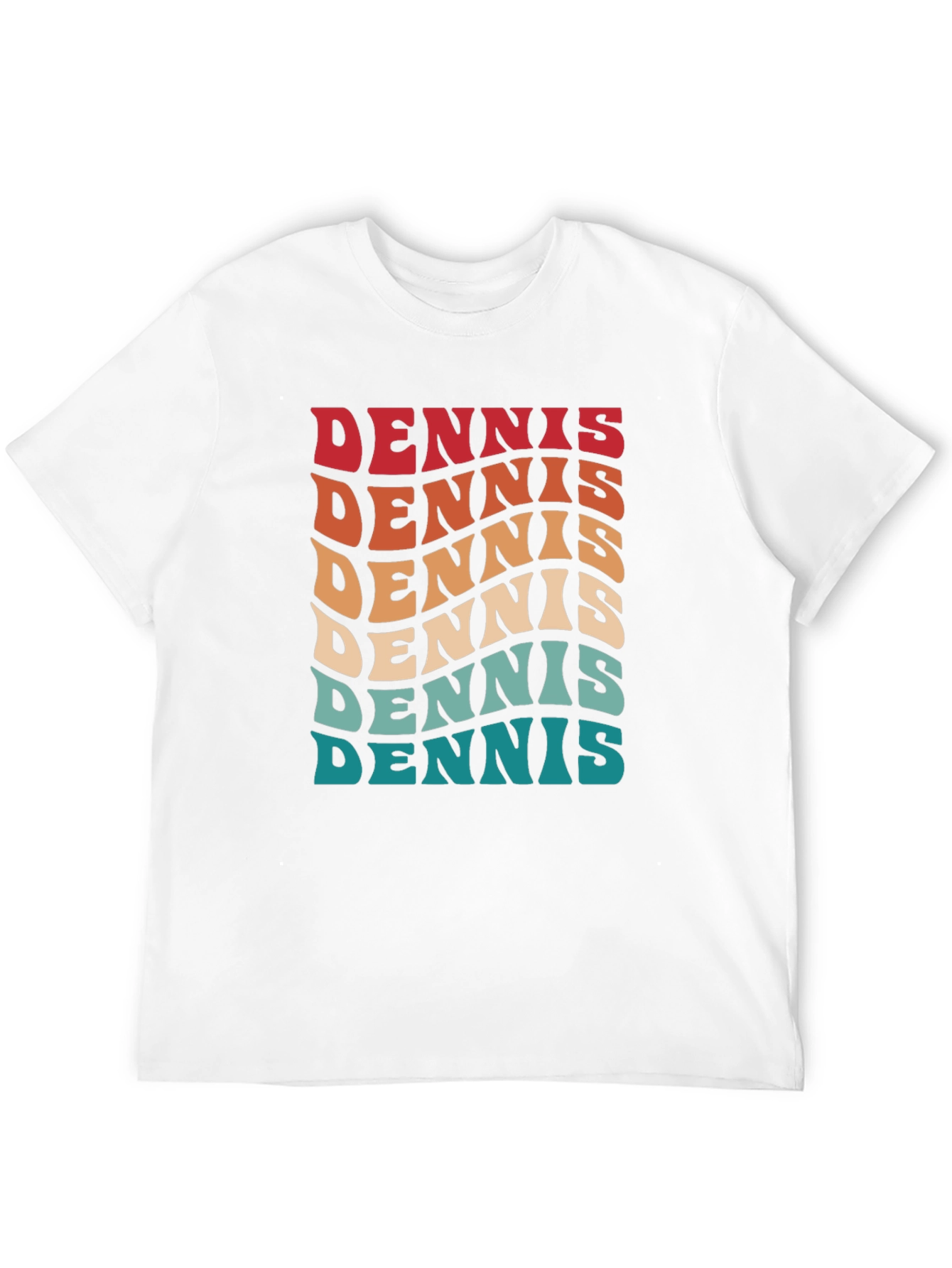 Retro Dennis Name Wave Black T-Shirt