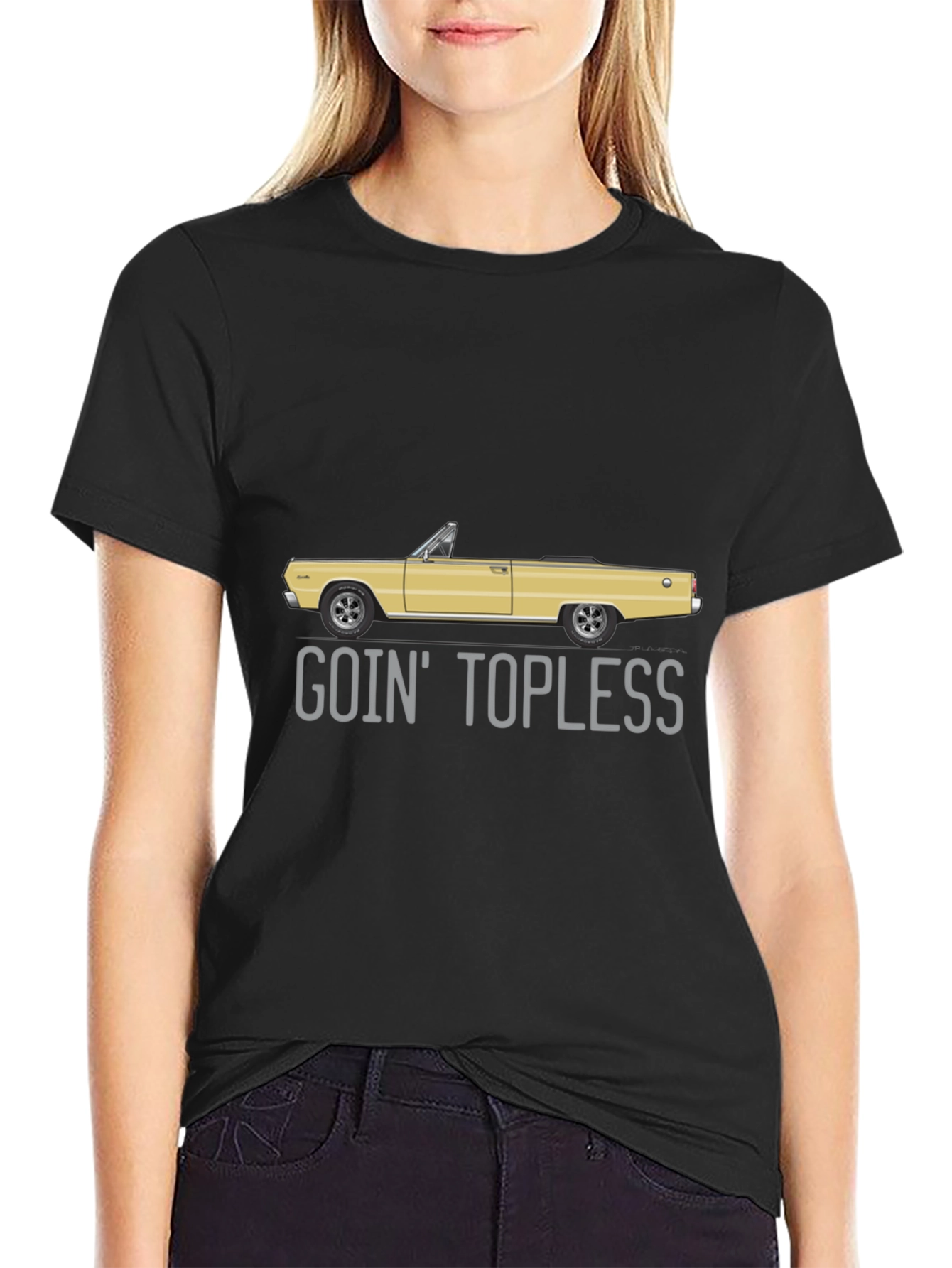 Goin Topless Convertible Car Graphic T-Shirt
