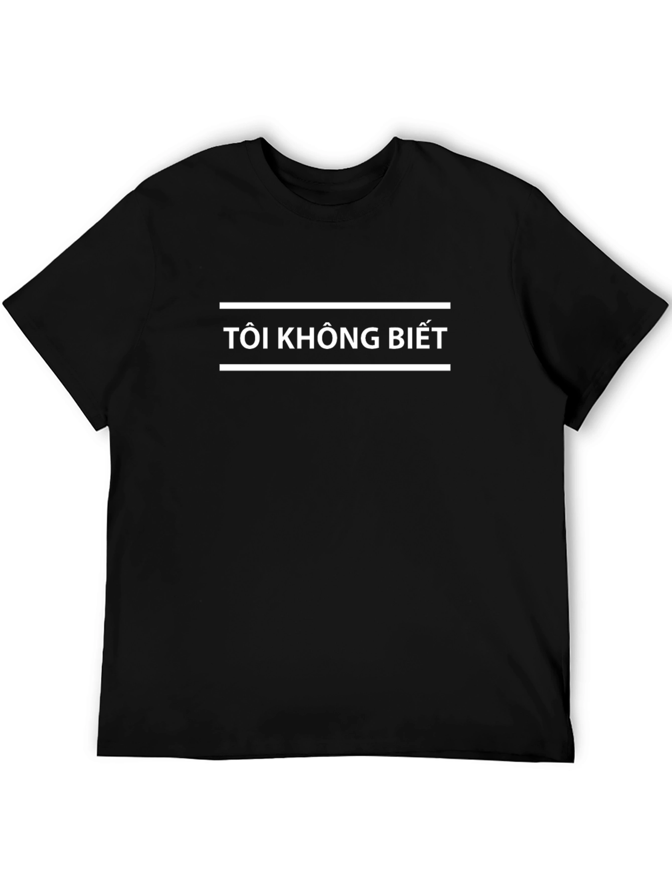 Black T-Shirt with Tôi Không Biết Text