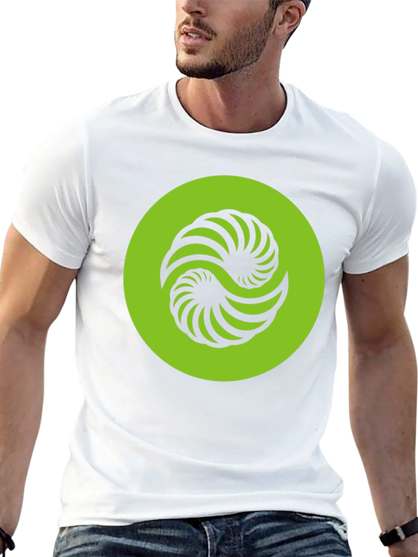 Abstract Yin Yang Graphic Tee - Black