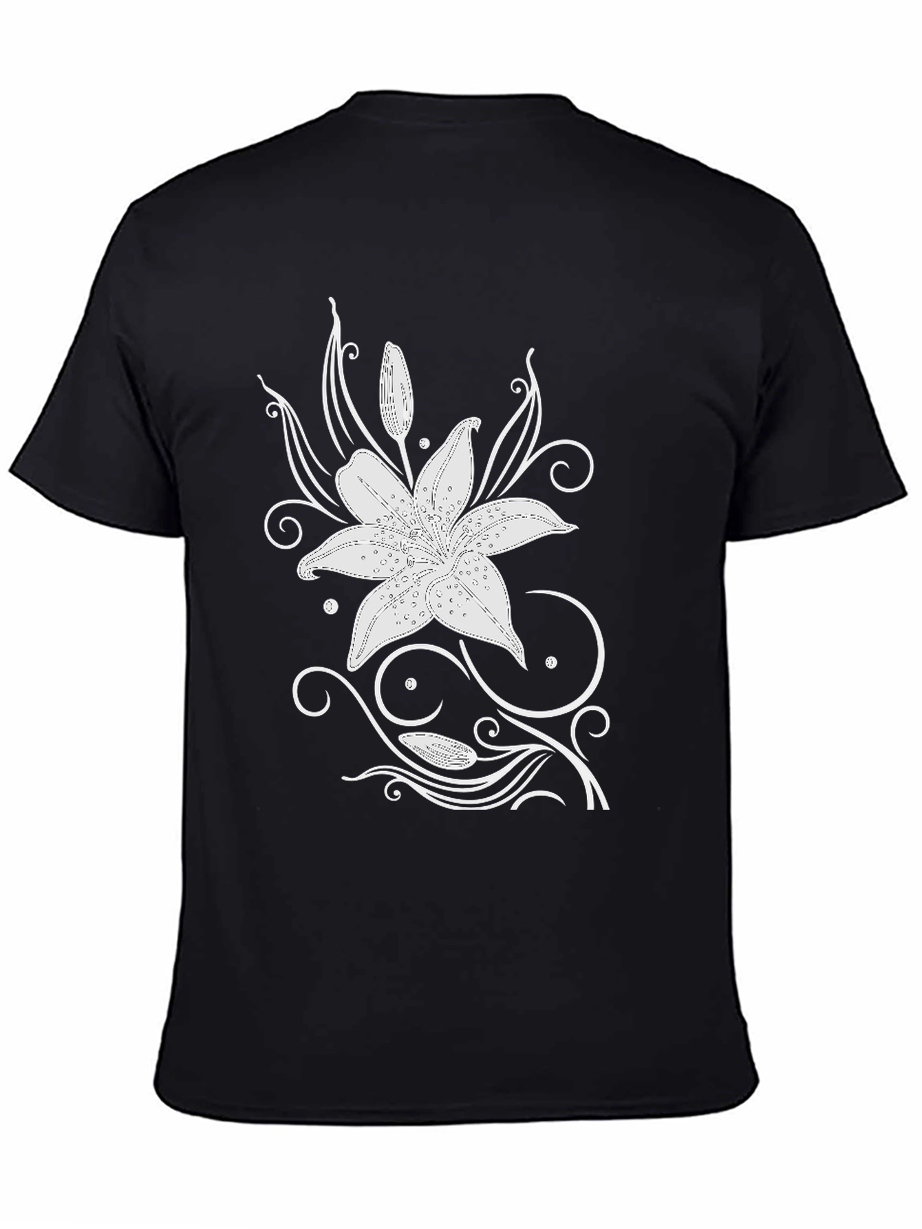 Black Lily Graphic Tee - Stylish Mens T-Shirt