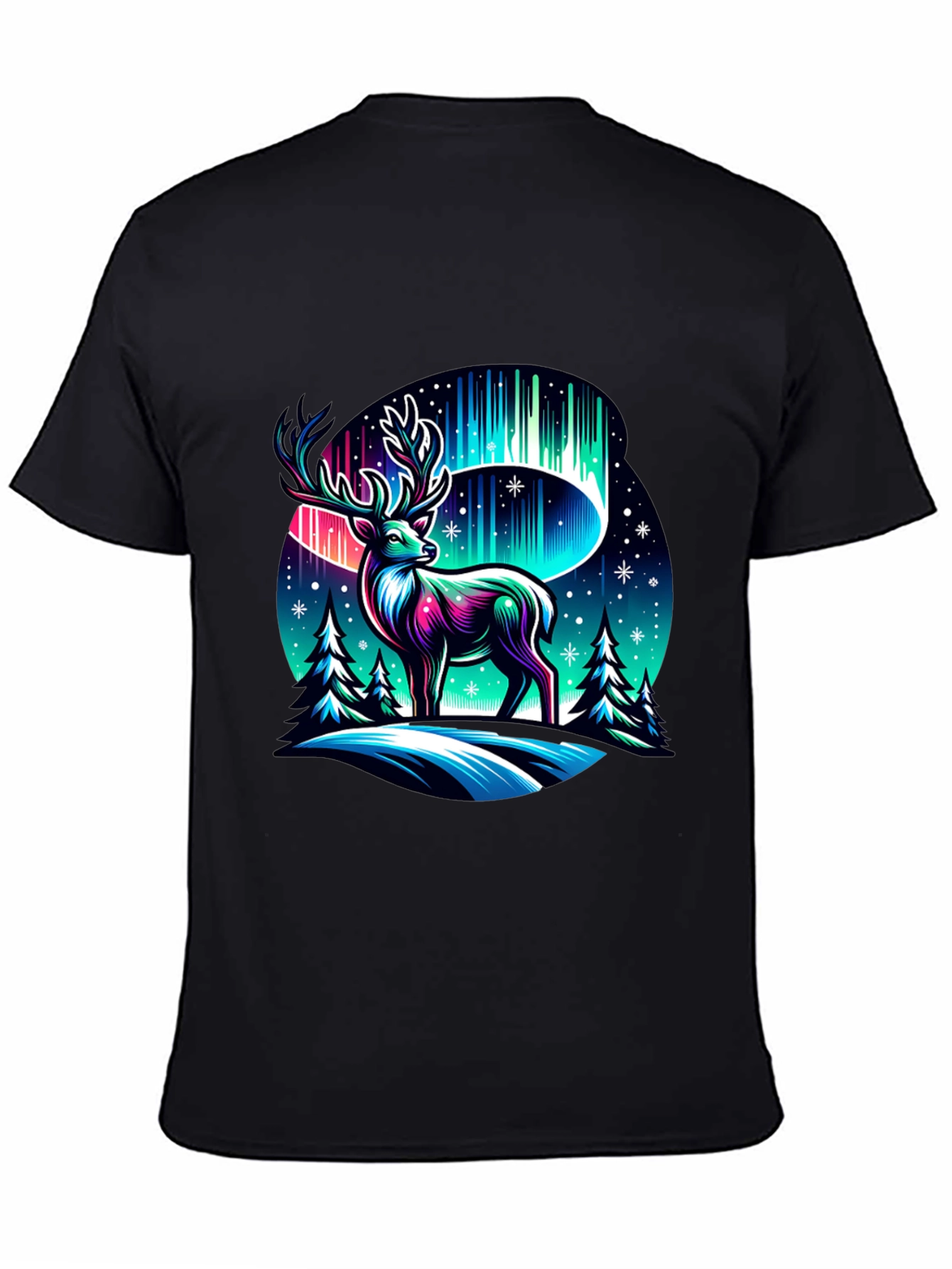 Northern Lights Deer Graphic Tee