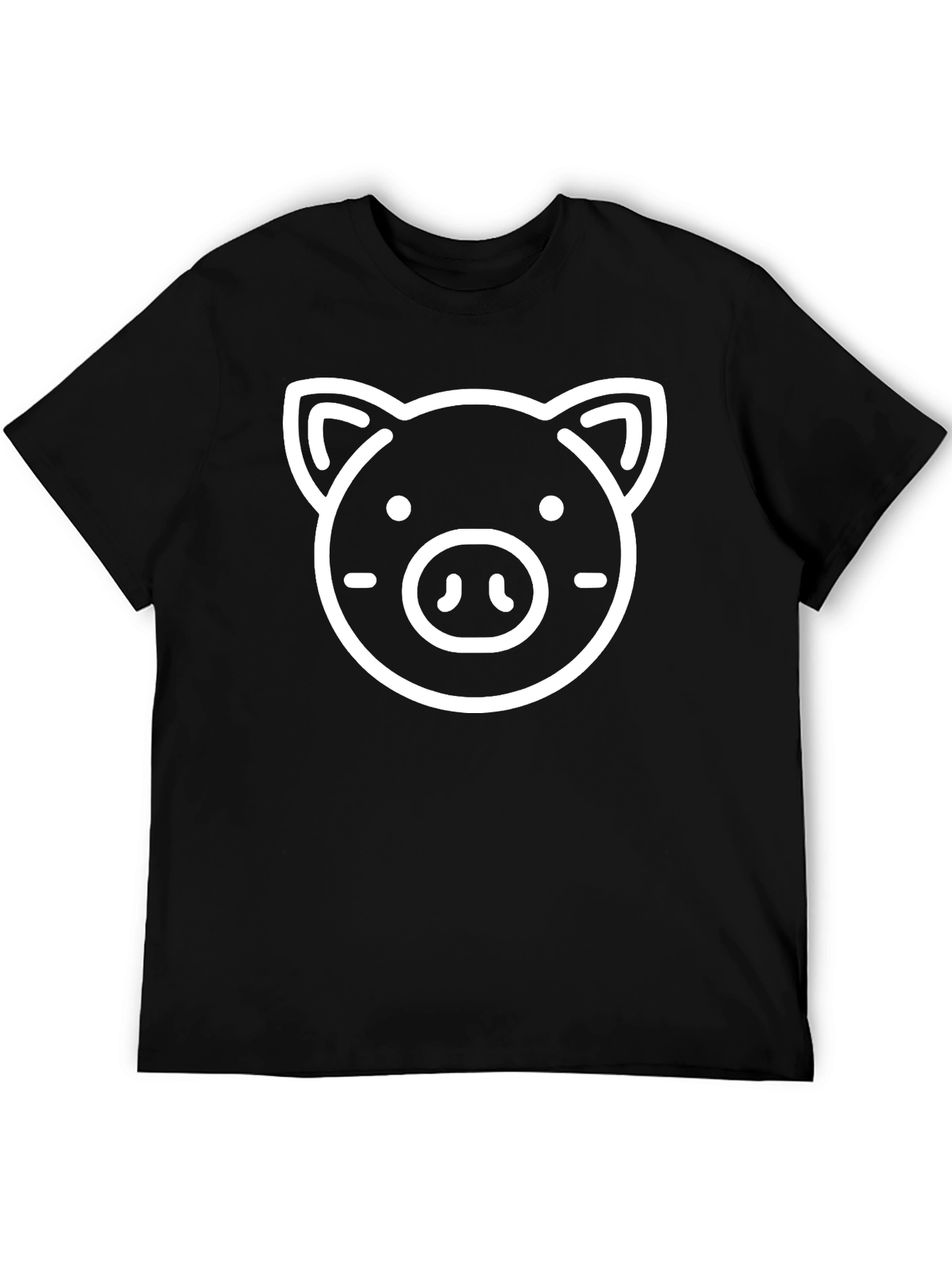 Pig Graphic Tee - Black Cotton T-Shirt