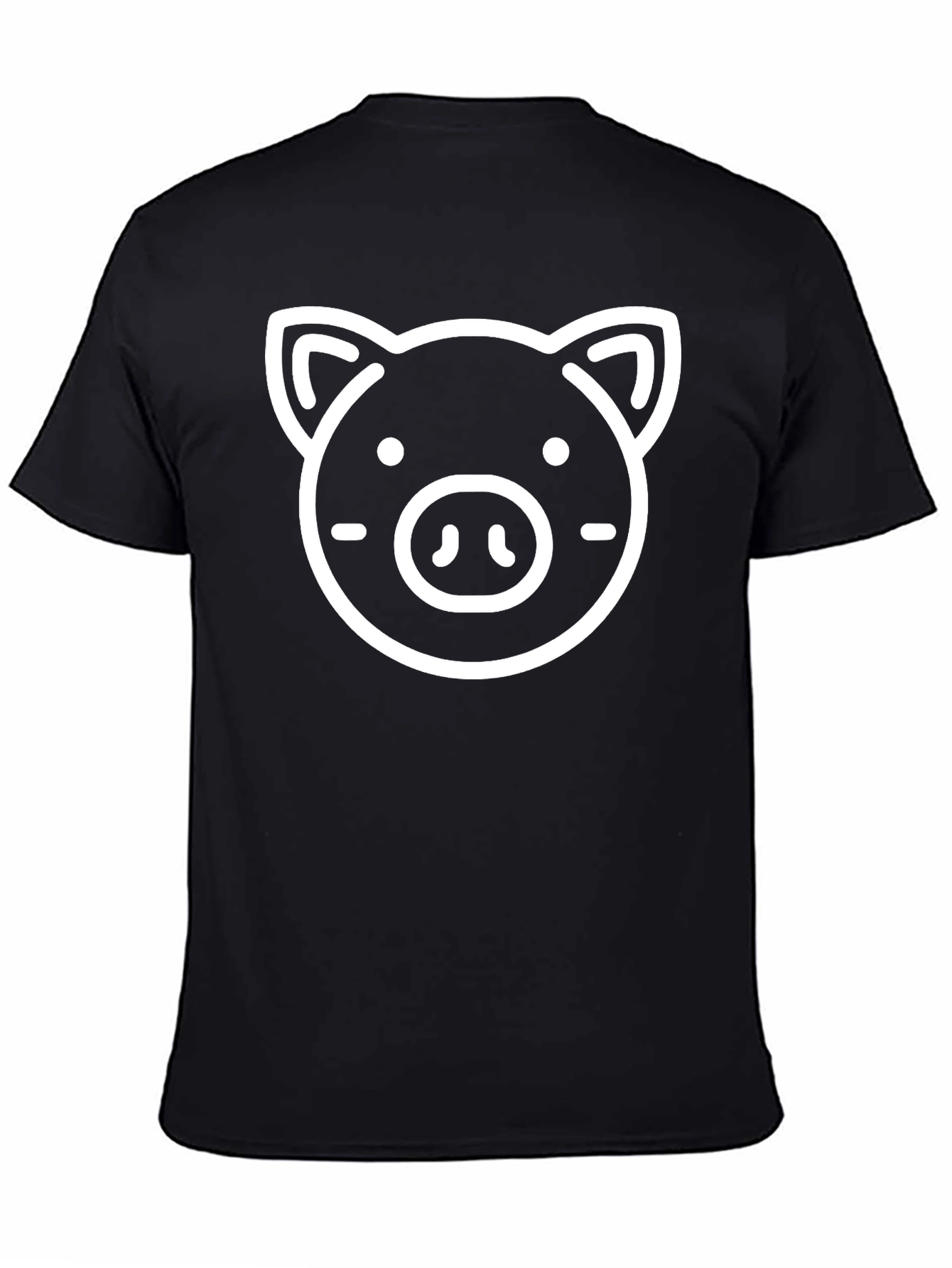 Pig Graphic Tee - Black Cotton T-Shirt