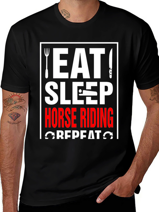 Eat Sleep Horse Riding Repeat T-Shirt