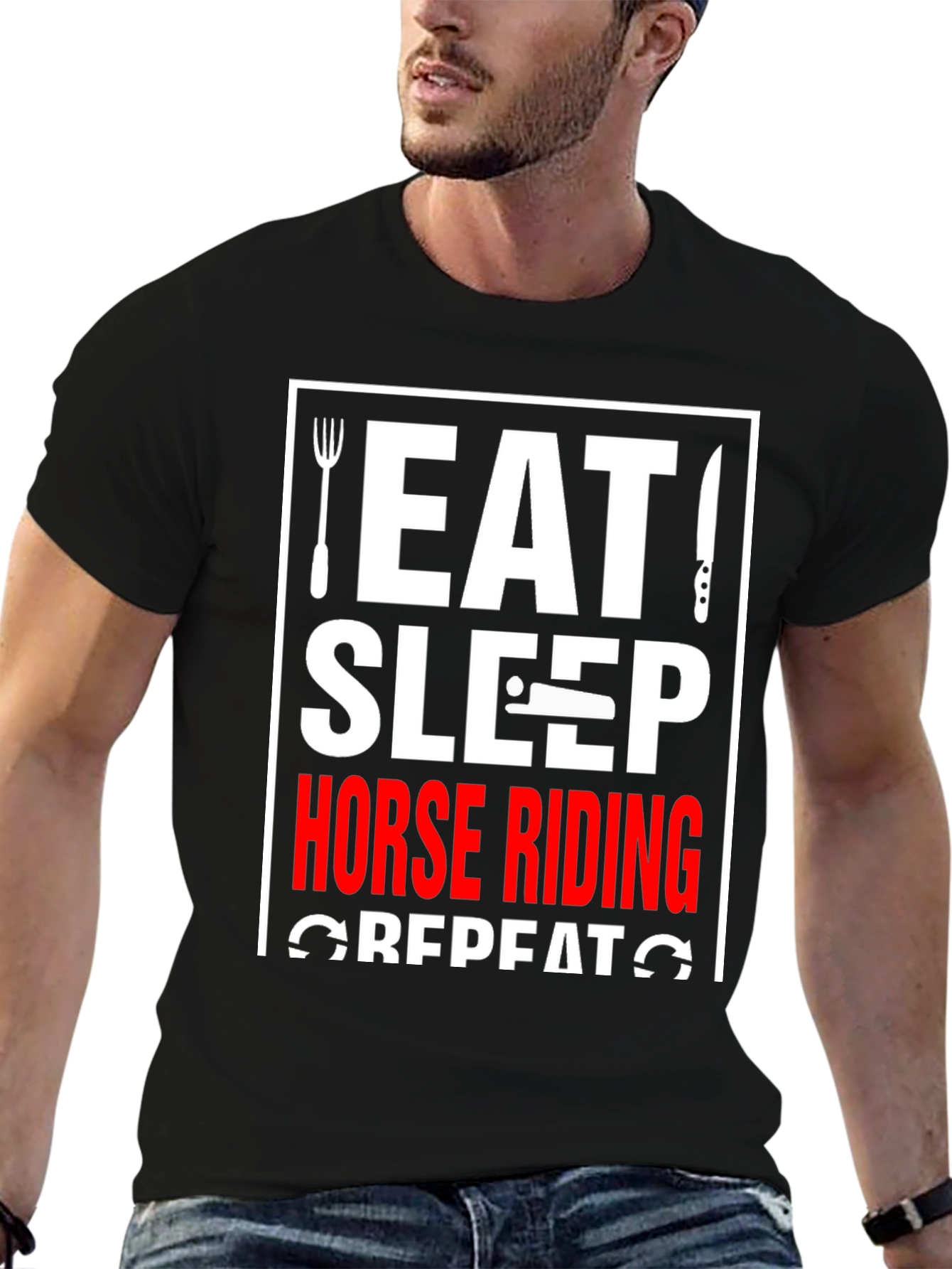 Eat Sleep Horse Riding Repeat T-Shirt