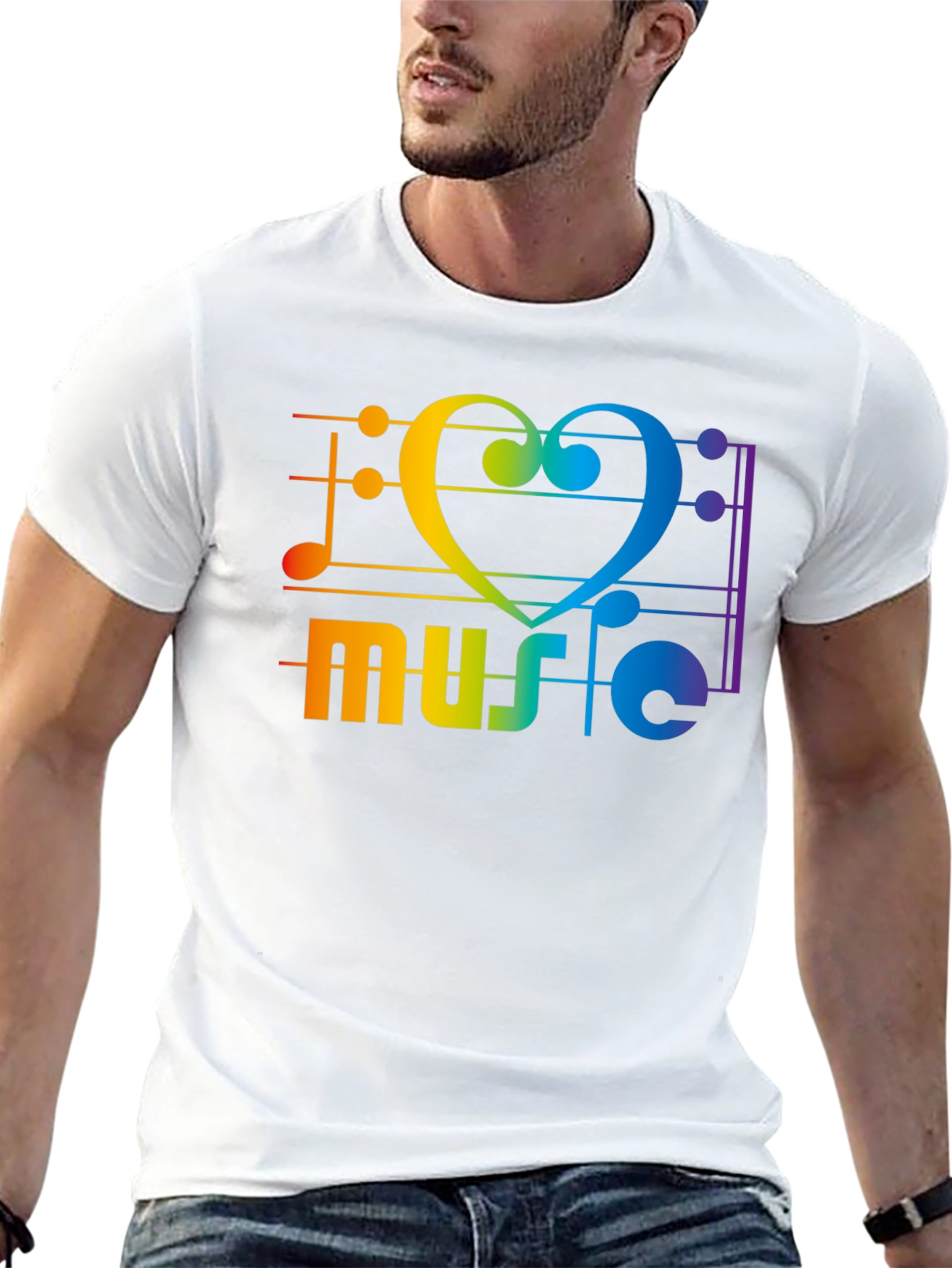 Rainbow Music Heart T-Shirt