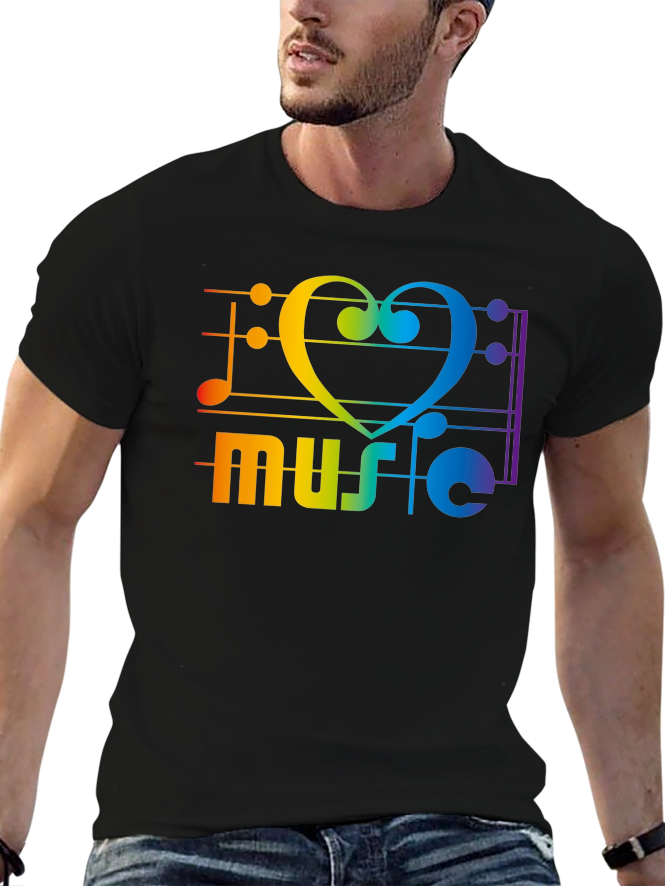 Rainbow Music Heart T-Shirt