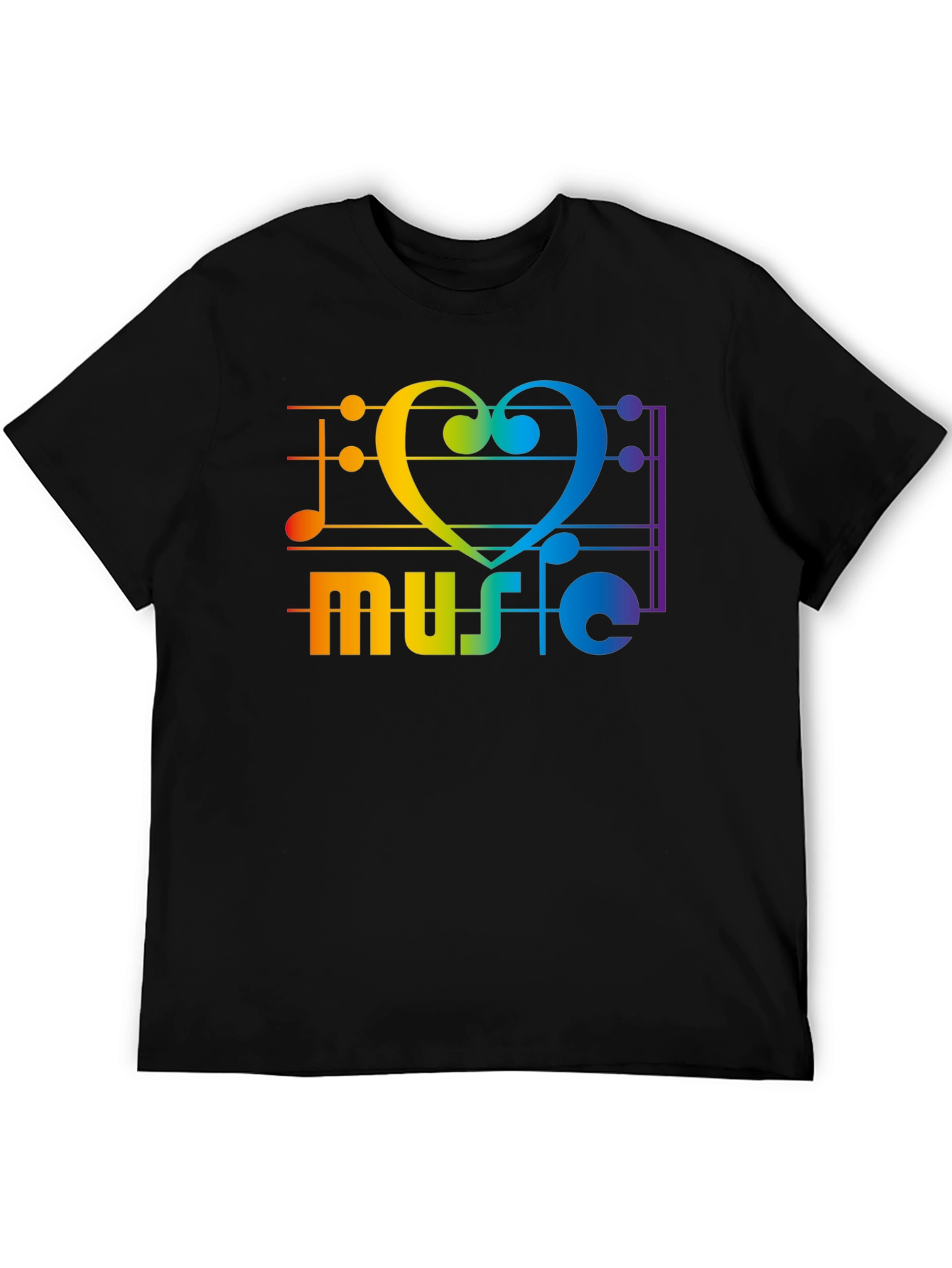 Rainbow Music Heart T-Shirt