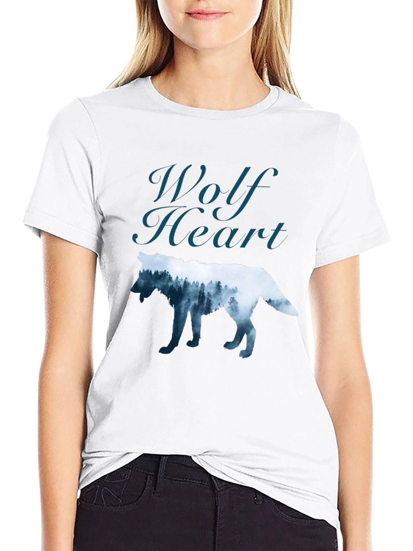Wolf Heart Graphic T-Shirt - Nature Inspired Design