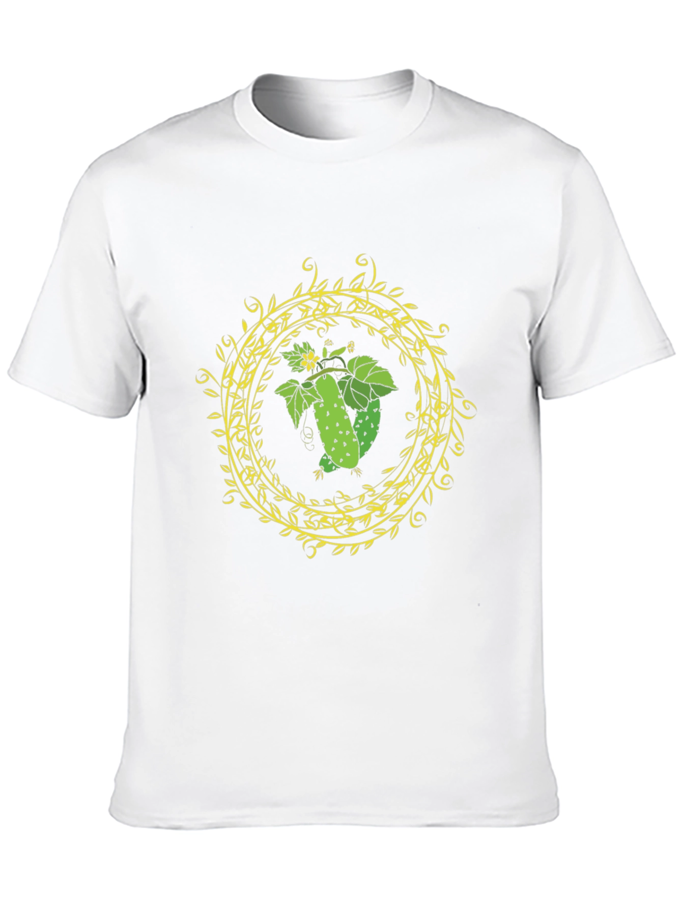 Cucumber Ring Graphic Tee - Black Cotton T-Shirt