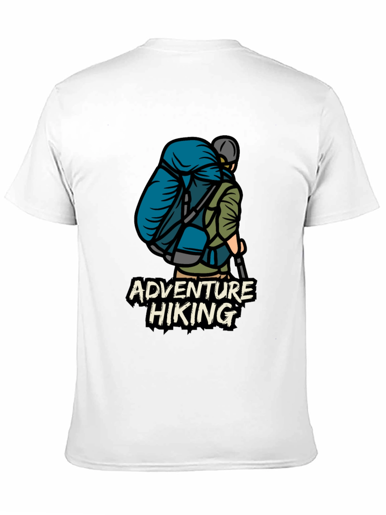 Adventure Hiking Graphic Tee - Black Cotton T-Shirt