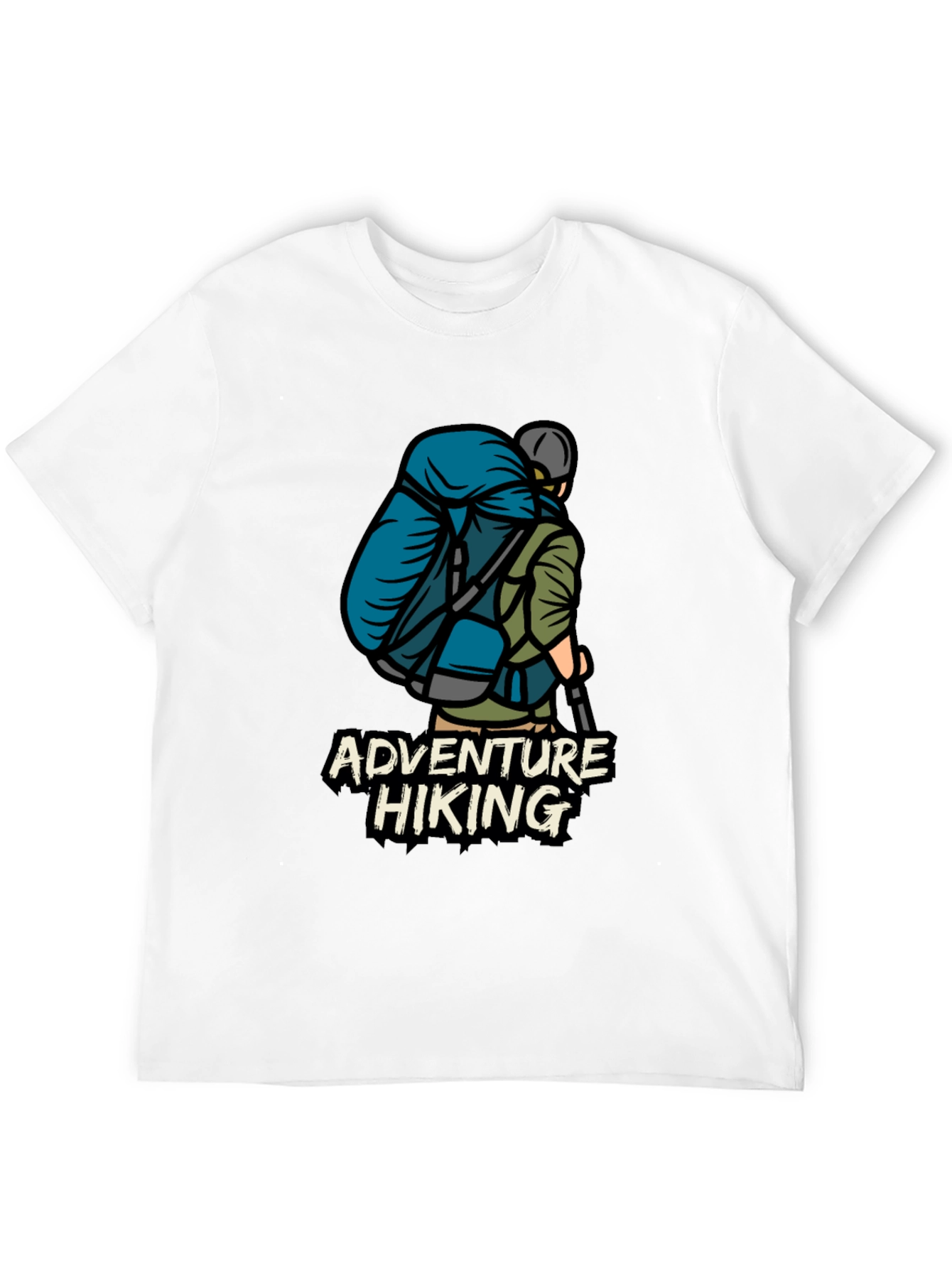 Adventure Hiking Graphic Tee - Black Cotton T-Shirt