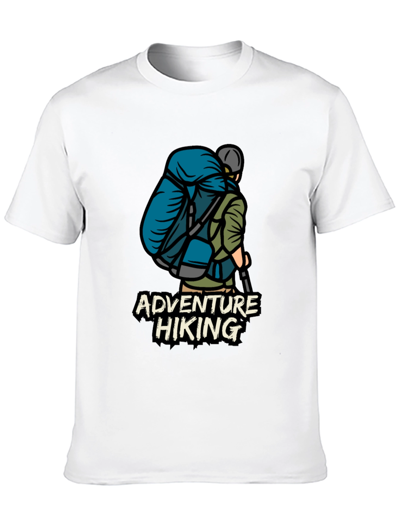 Adventure Hiking Graphic Tee - Black Cotton T-Shirt