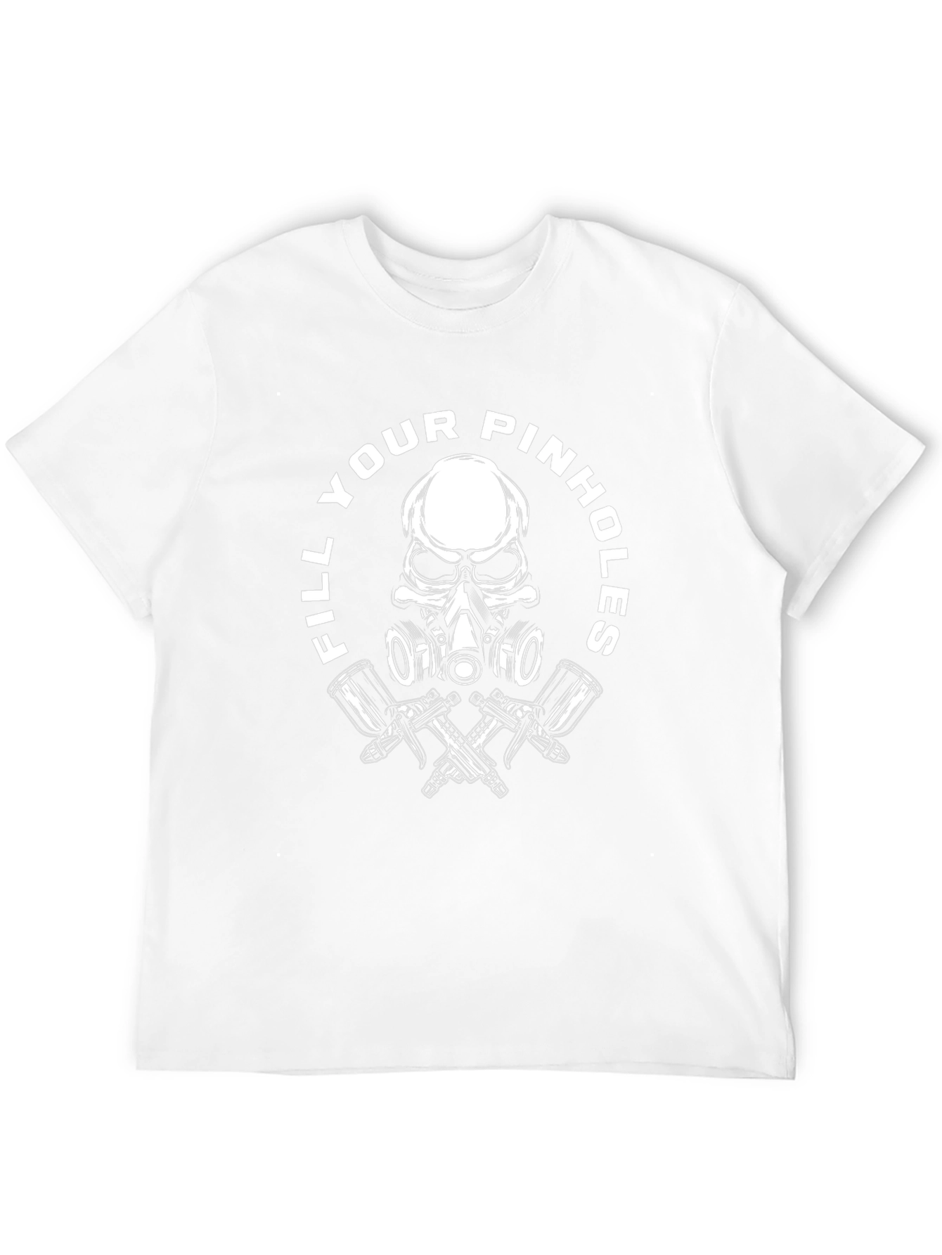 Fill Your Pinhole Skull Graphic Black T-Shirt