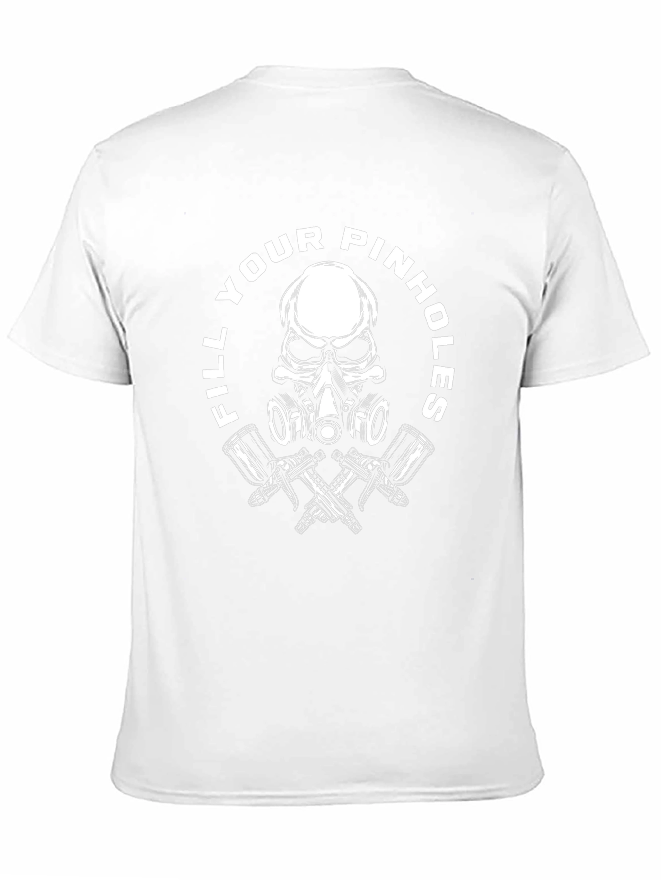 Fill Your Pinhole Skull Graphic Black T-Shirt