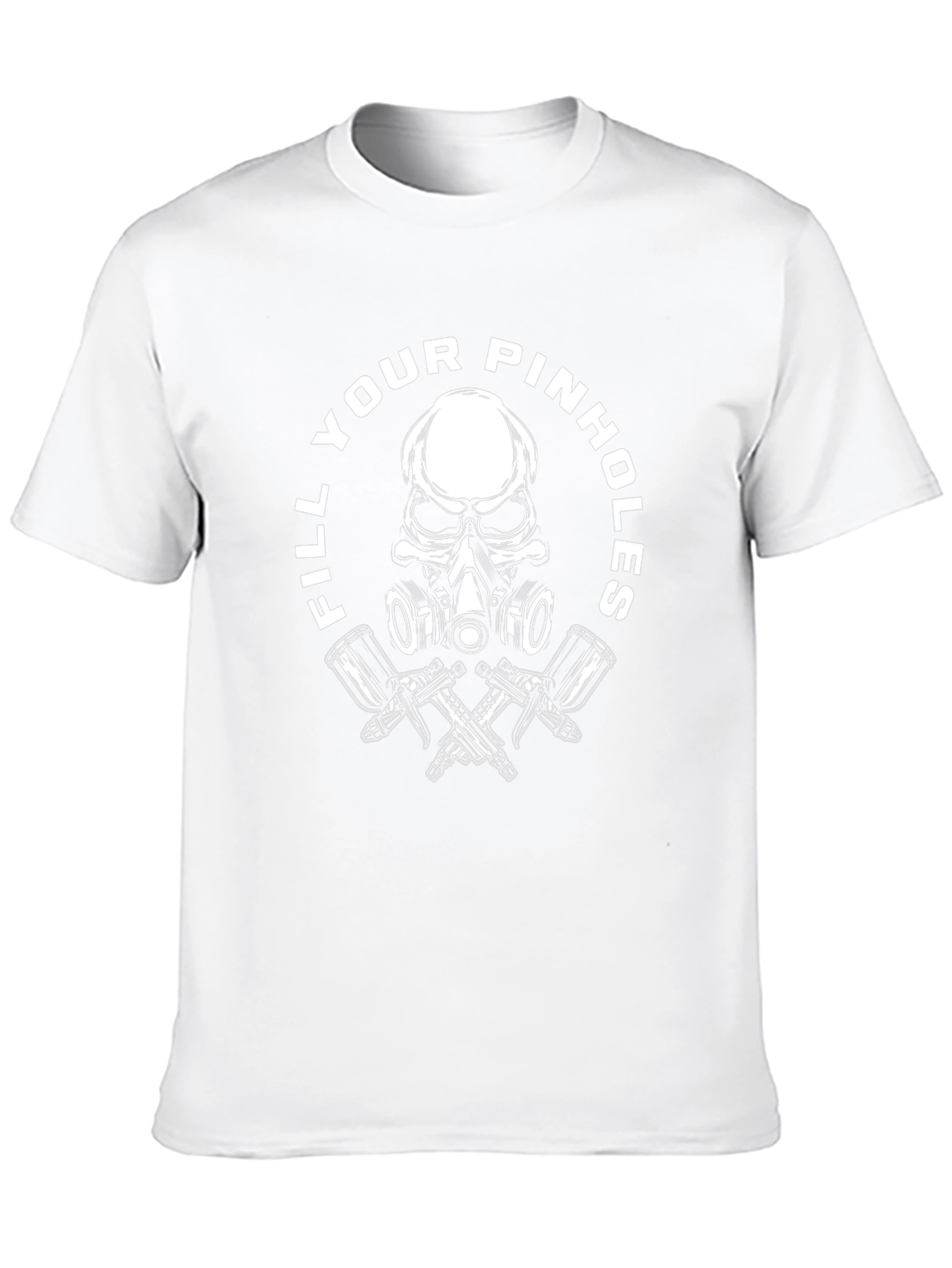 Fill Your Pinhole Skull Graphic Black T-Shirt