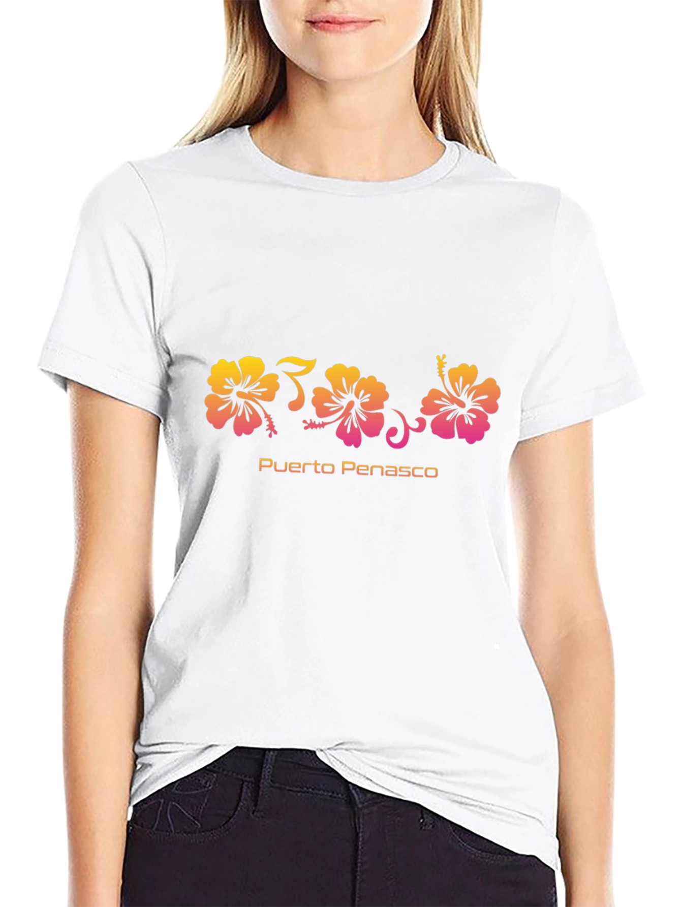 Puerto Penasco Hibiscus Flower Graphic Tee