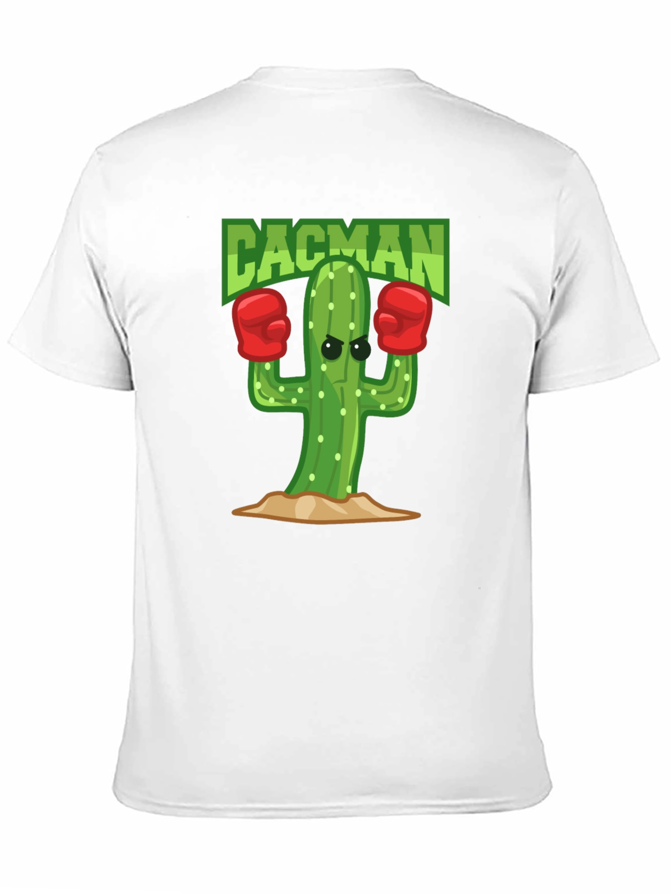 Cacman Cactus Boxer Black T-Shirt