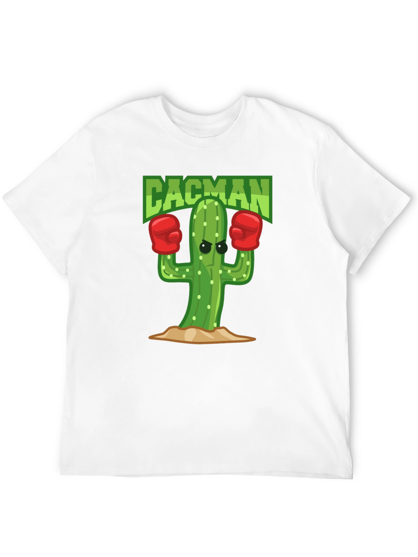 Cacman Cactus Boxer Black T-Shirt