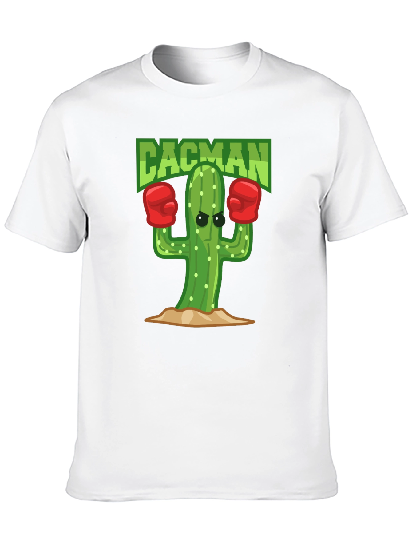 Cacman Cactus Boxer Black T-Shirt
