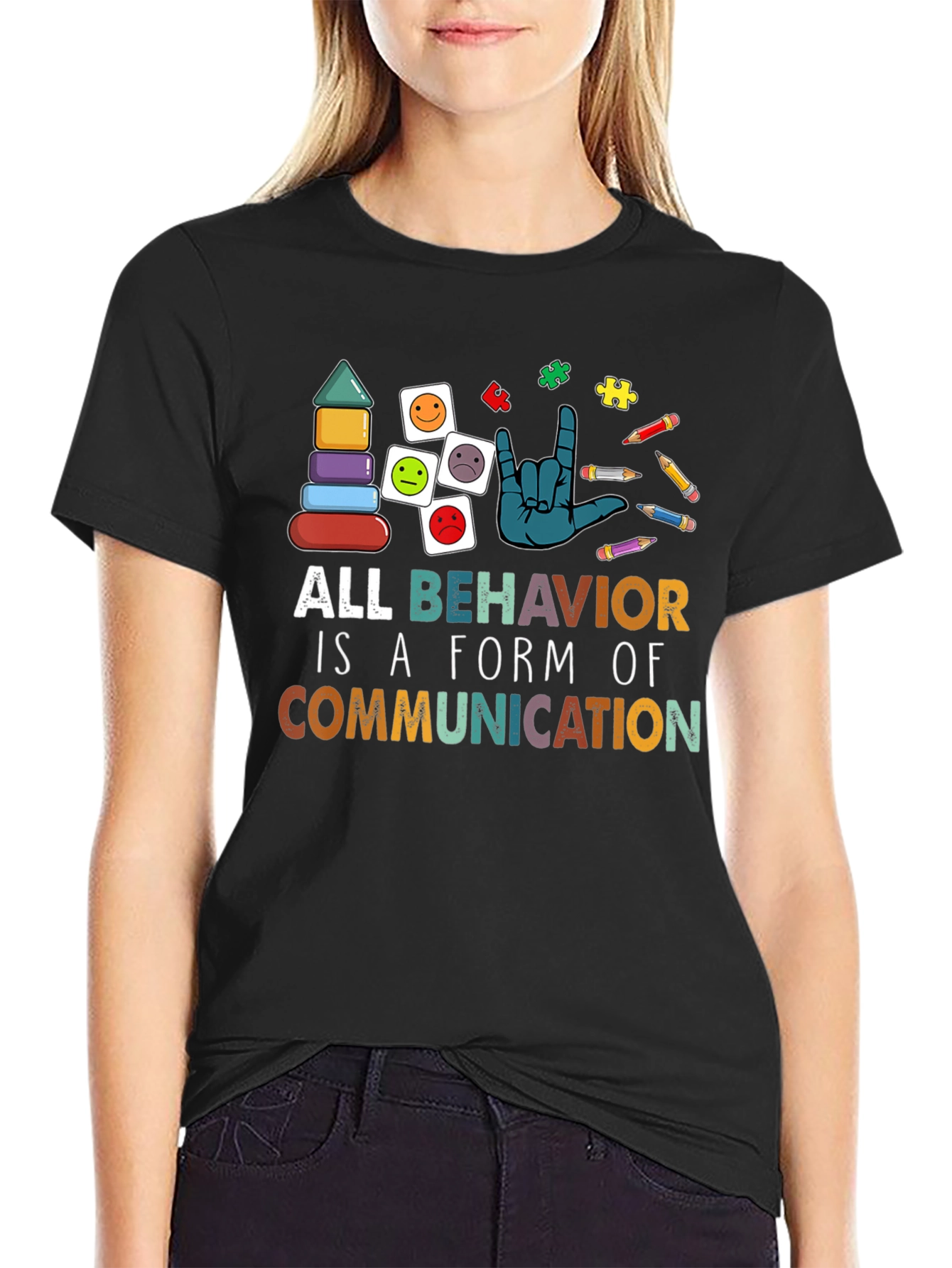 All Behavior is Communication Autism Awareness T-Shirt