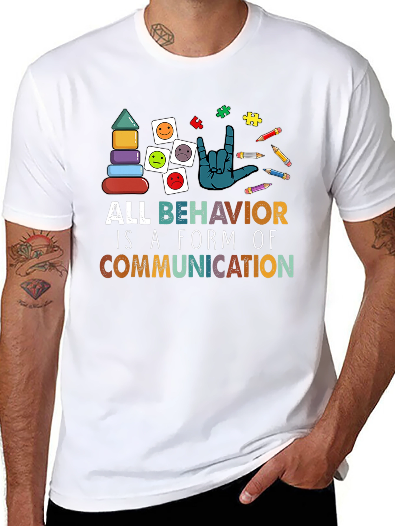 All Behavior is Communication Autism Awareness T-Shirt