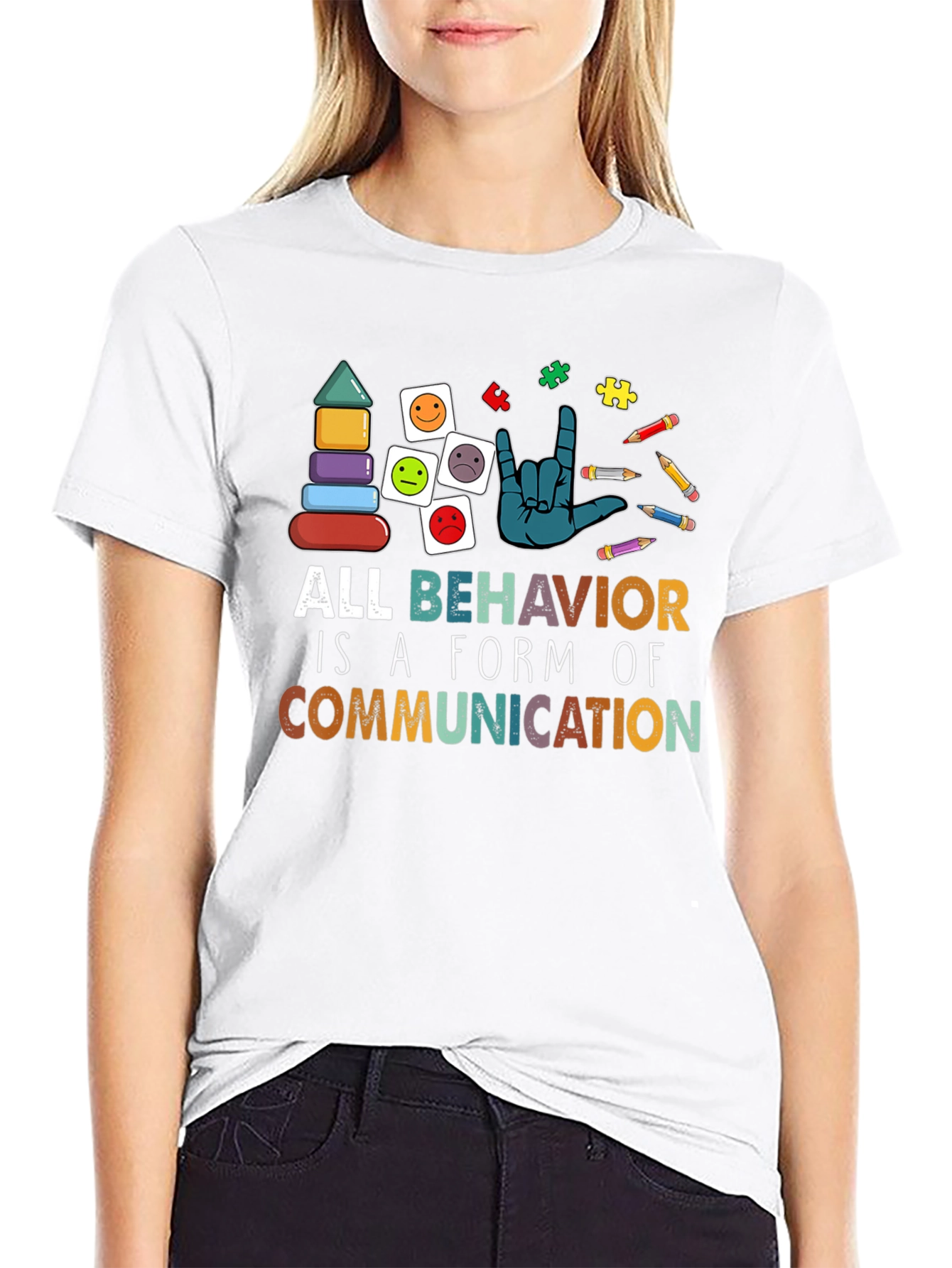 All Behavior is Communication Autism Awareness T-Shirt