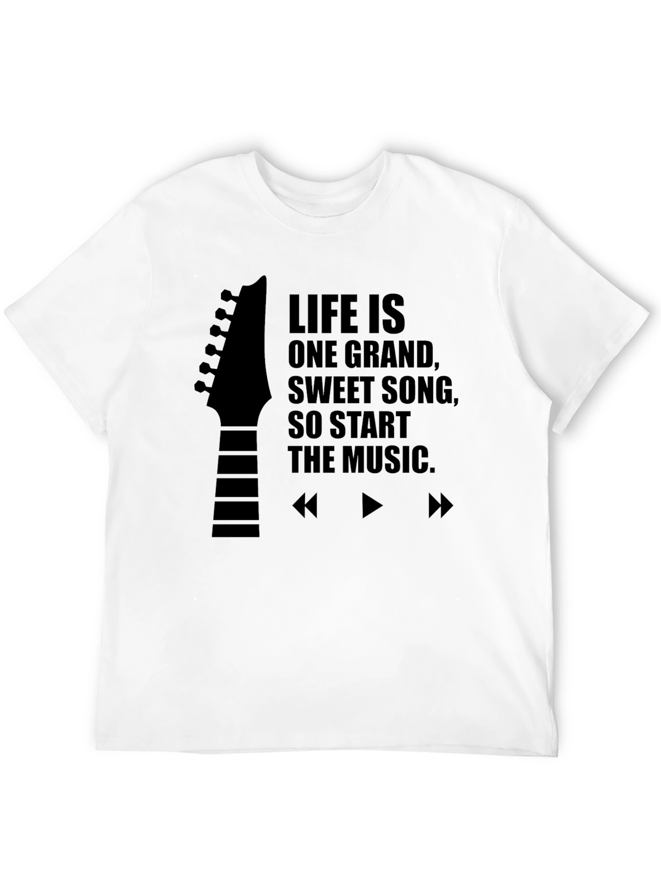 Life Is One Grand Song Black Graphic Tee