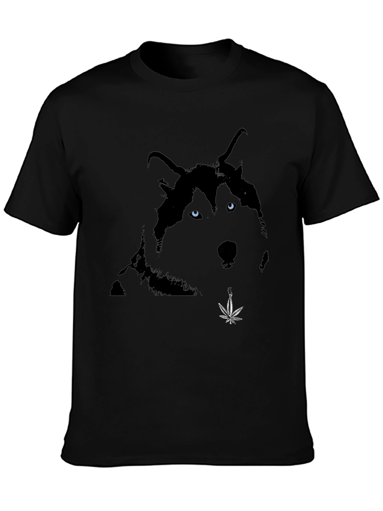 Cool Husky Graphic Print Tee - Black