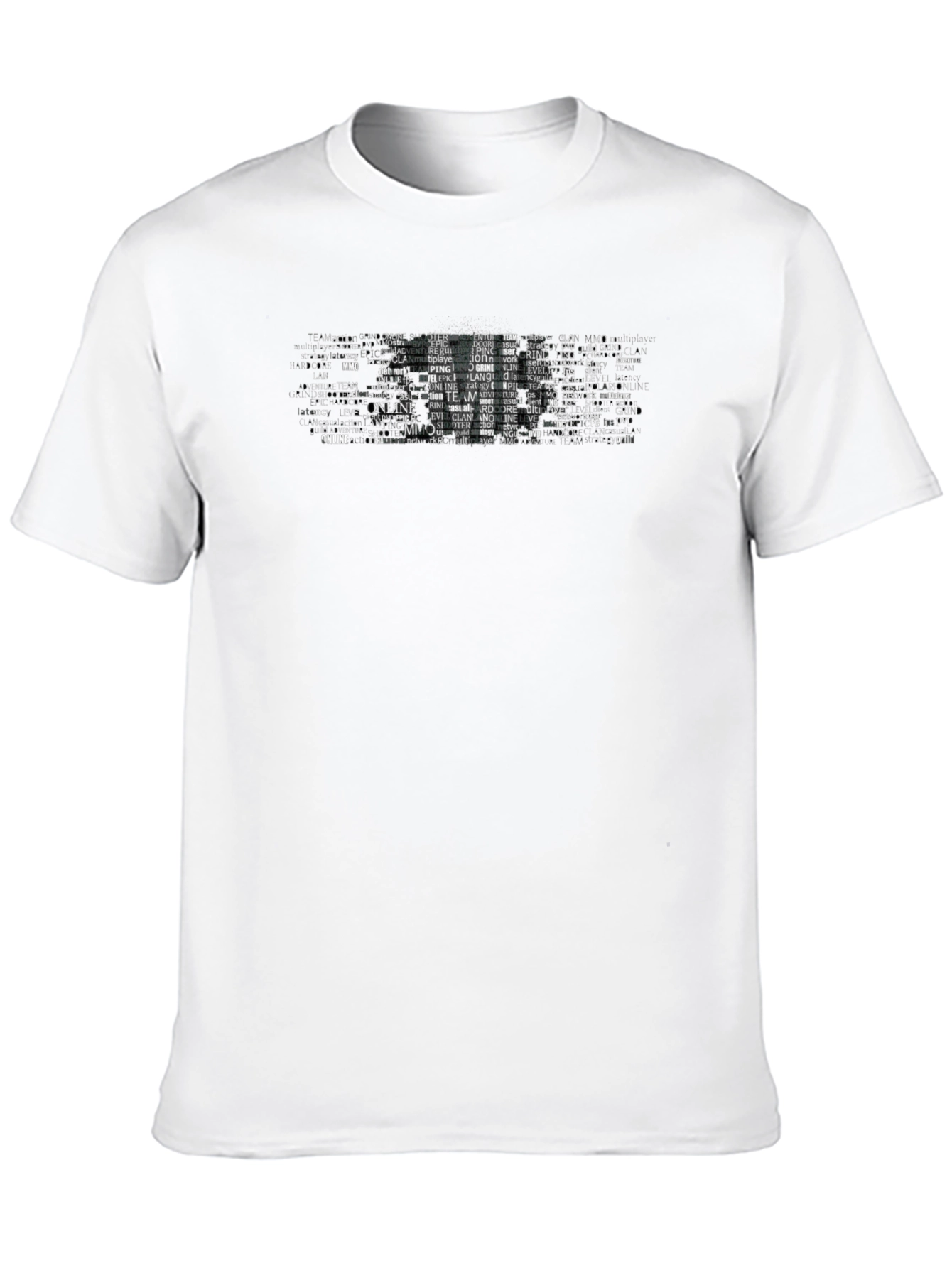 Gaming Word Art T-Shirt - Black Crew Neck