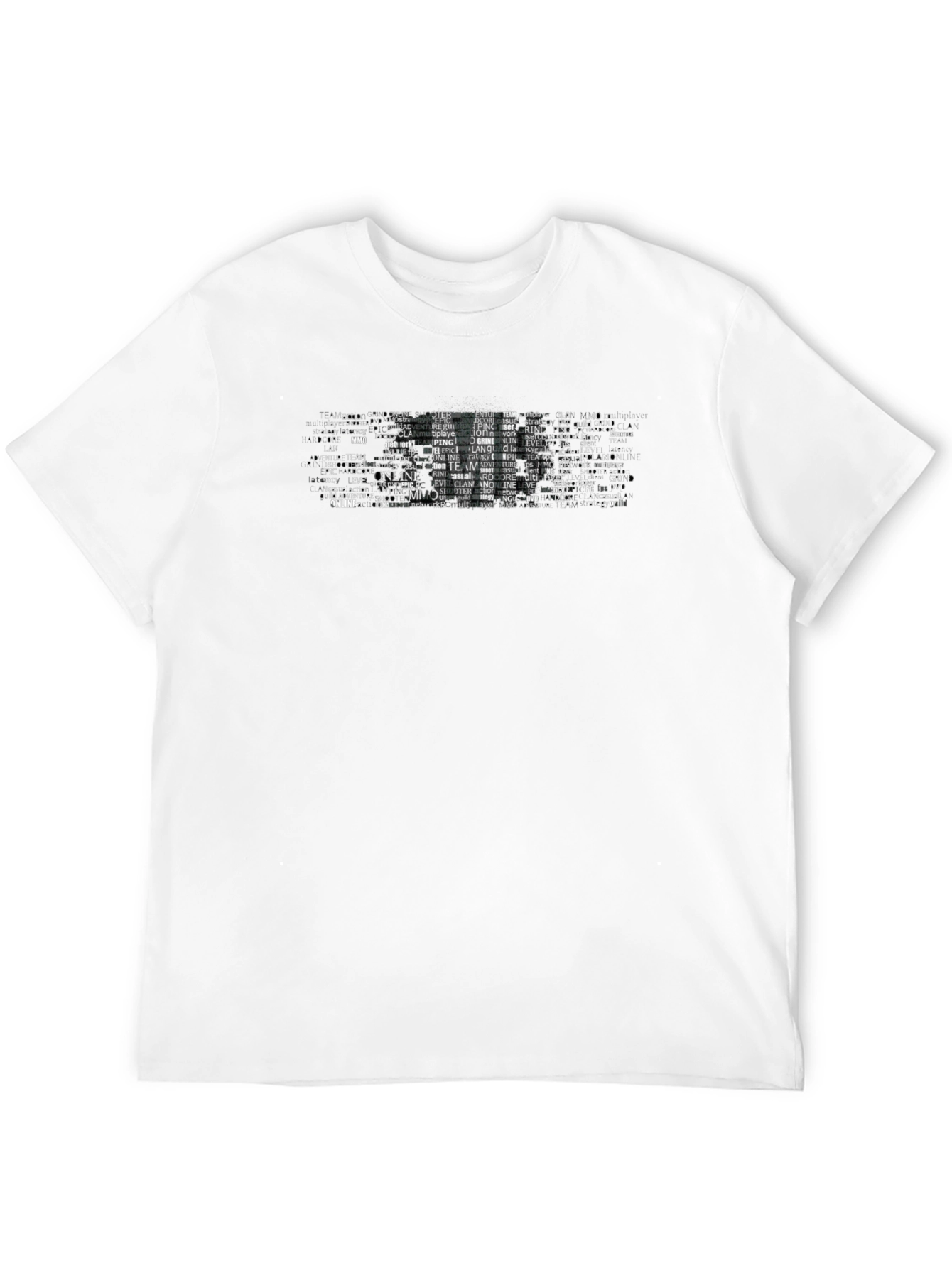 Gaming Word Art T-Shirt - Black Crew Neck