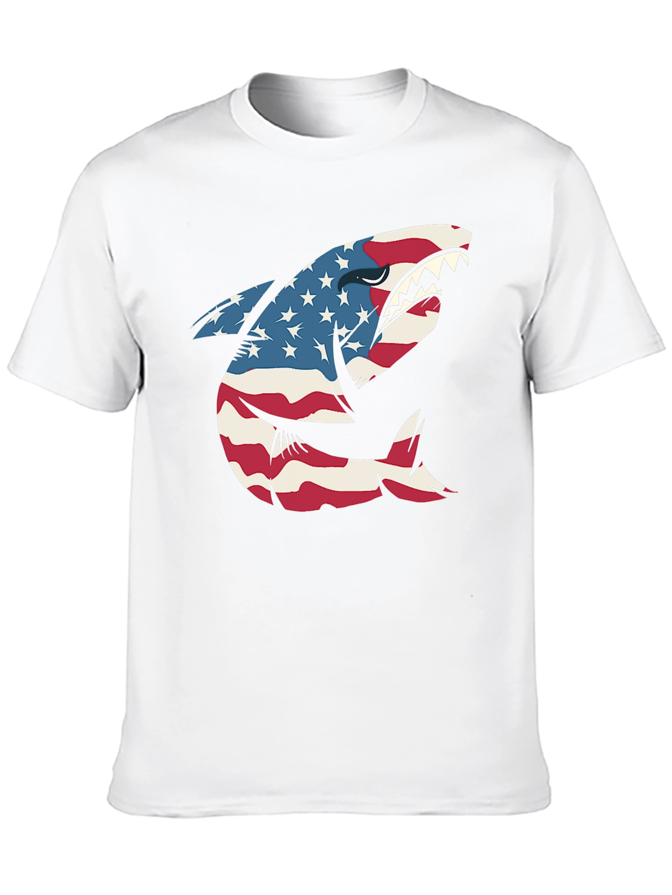 American Flag Shark Graphic Tee - Patriotic USA Pride!