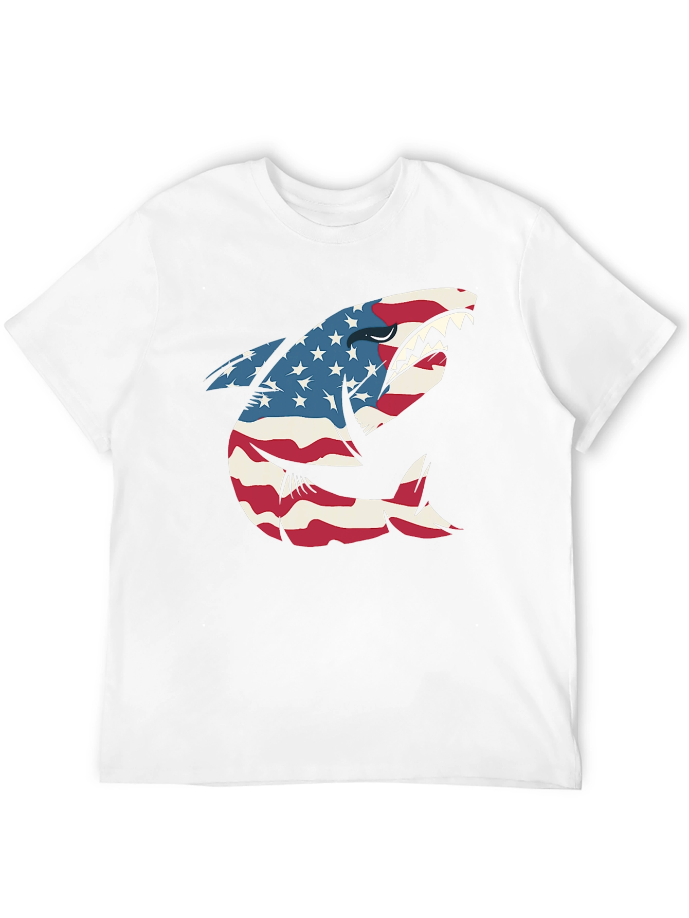 American Flag Shark Graphic Tee - Patriotic USA Pride!
