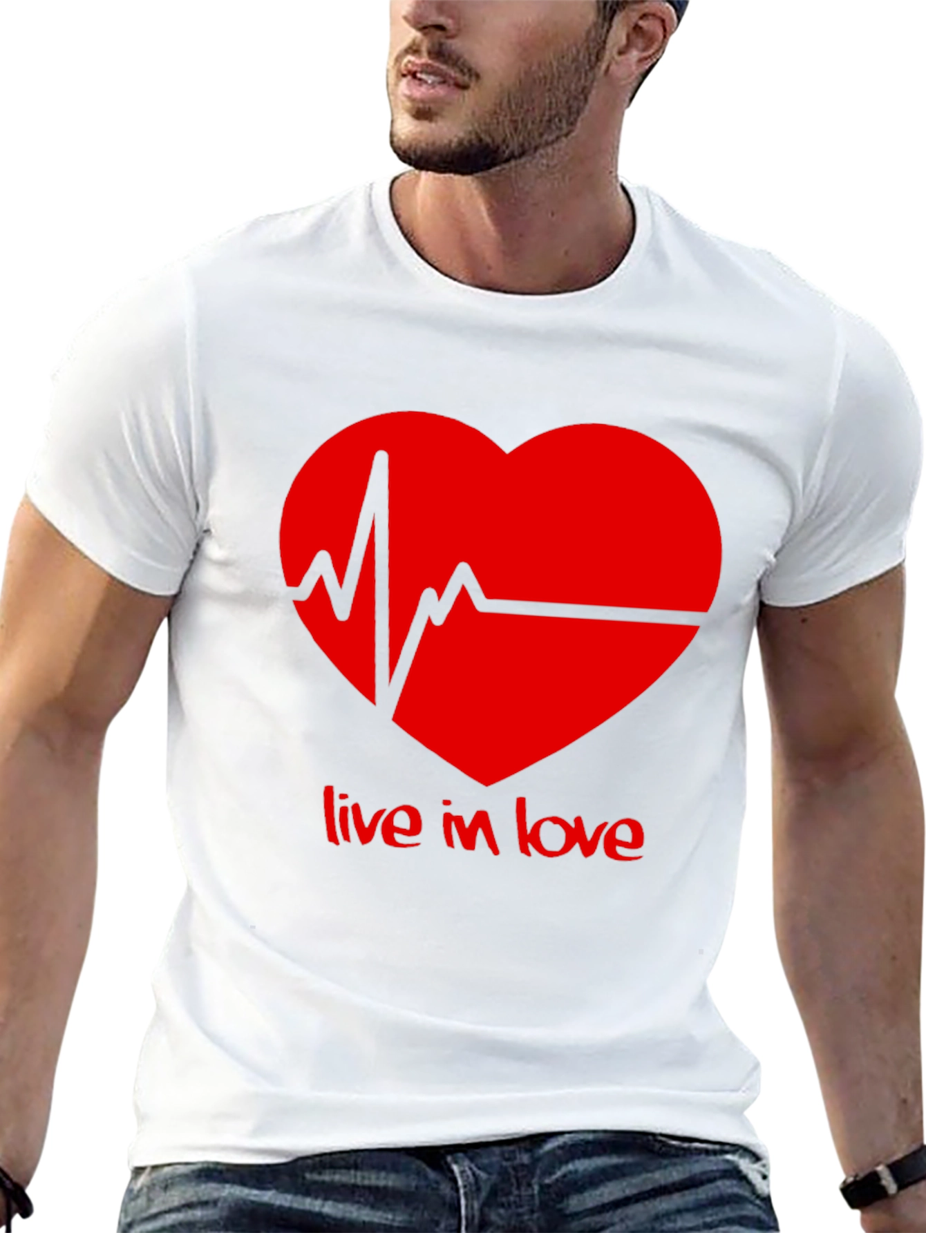 Live in Love Heartbeat Graphic Tee - Black
