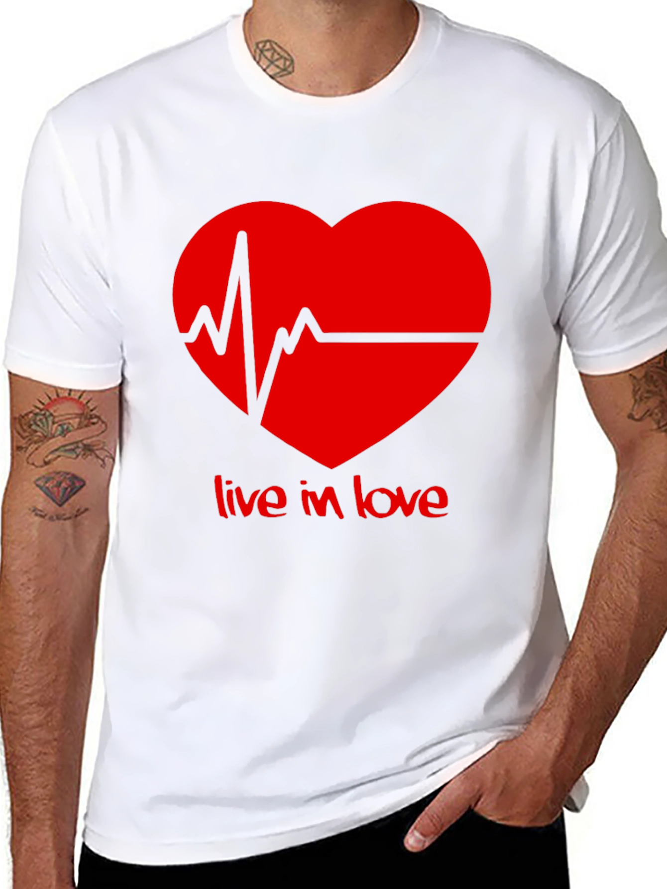 Live in Love Heartbeat Graphic Tee - Black