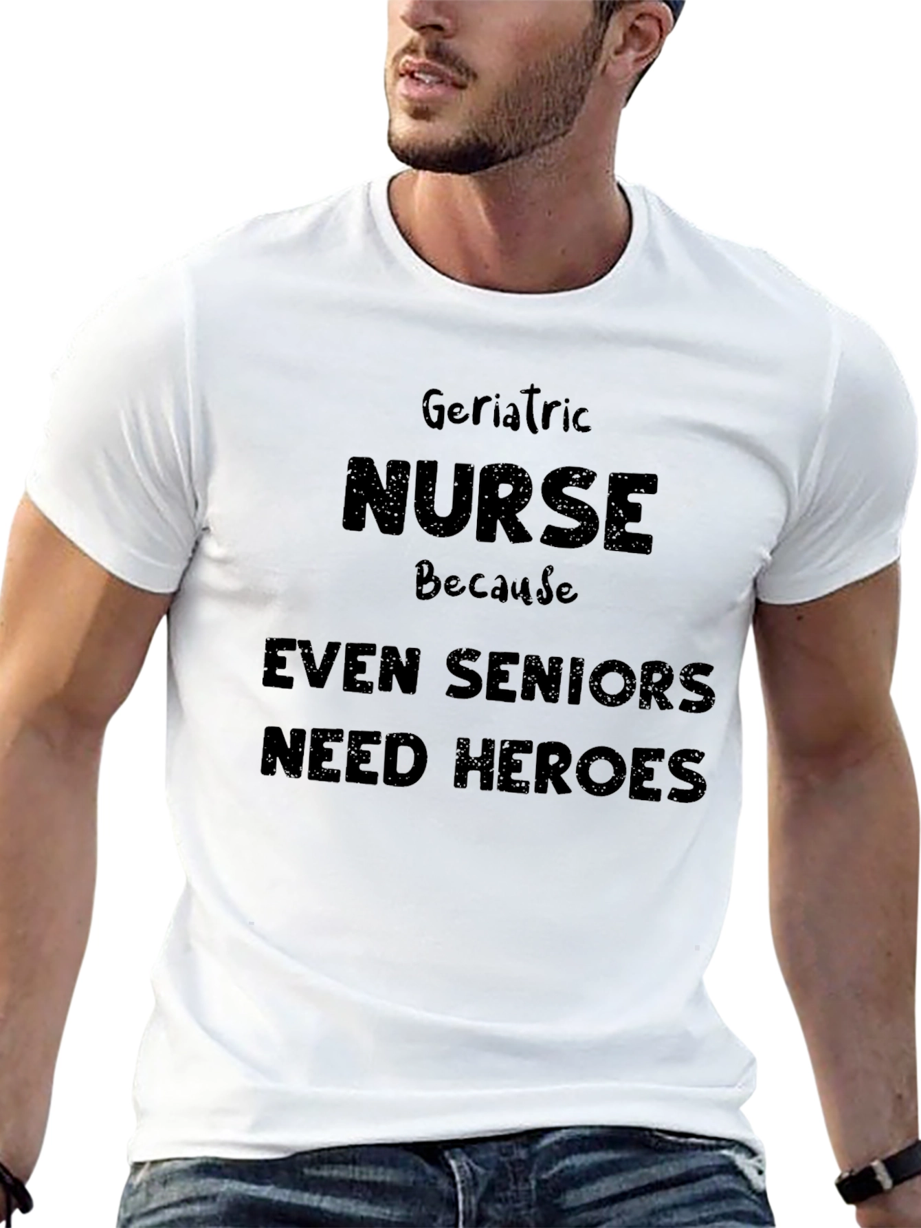 Geriatric Nurse Hero T-Shirt - Black